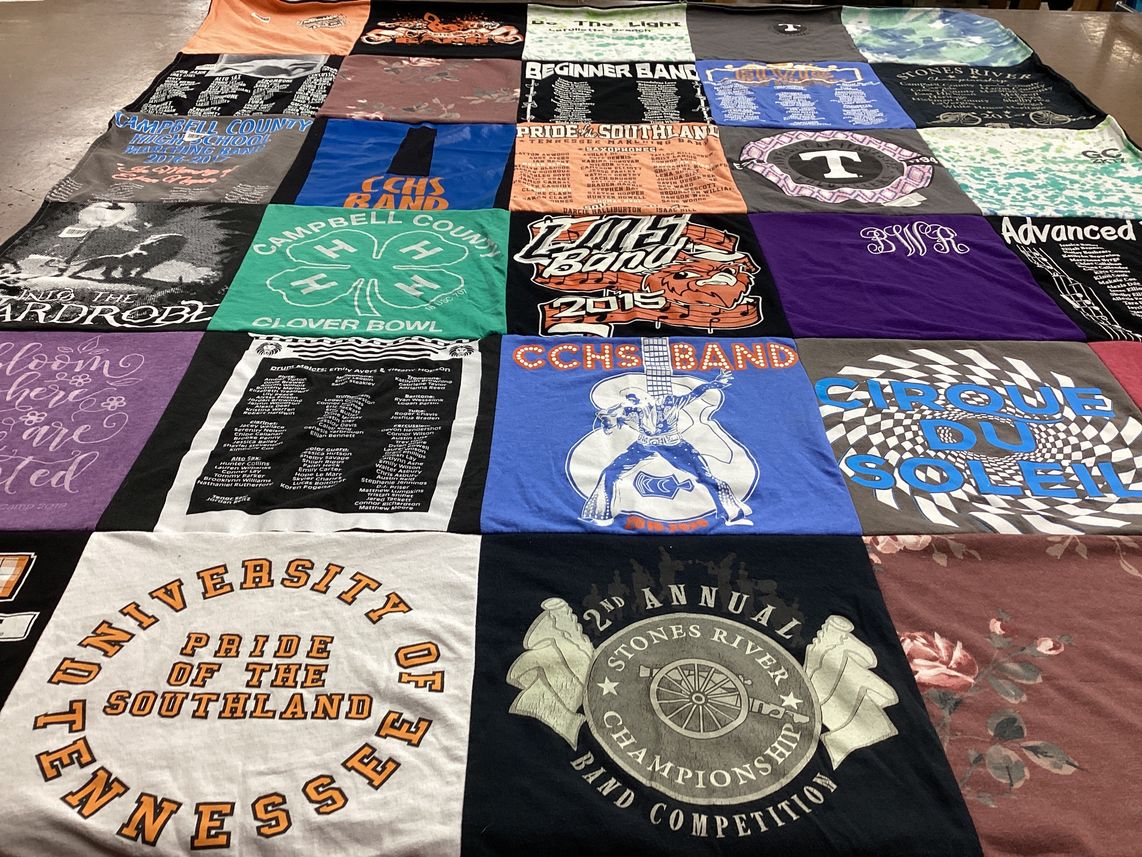 T-shirt quilt featuring cchs band by Tara from TN