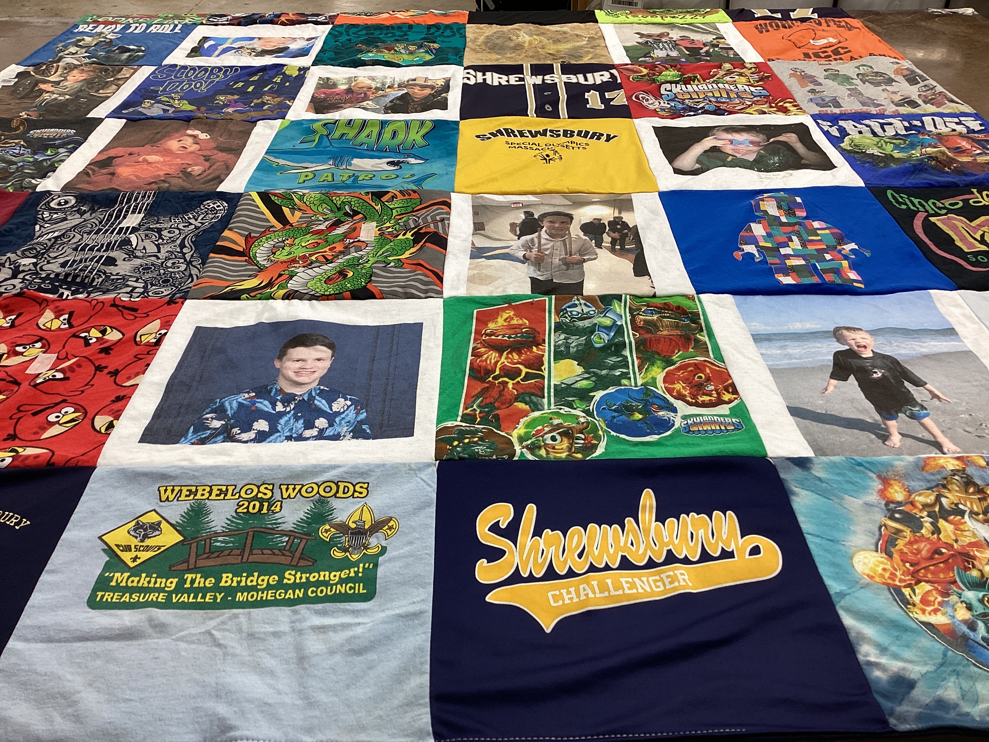 T-shirt quilt from shrewsbury high school by Lesley from MA