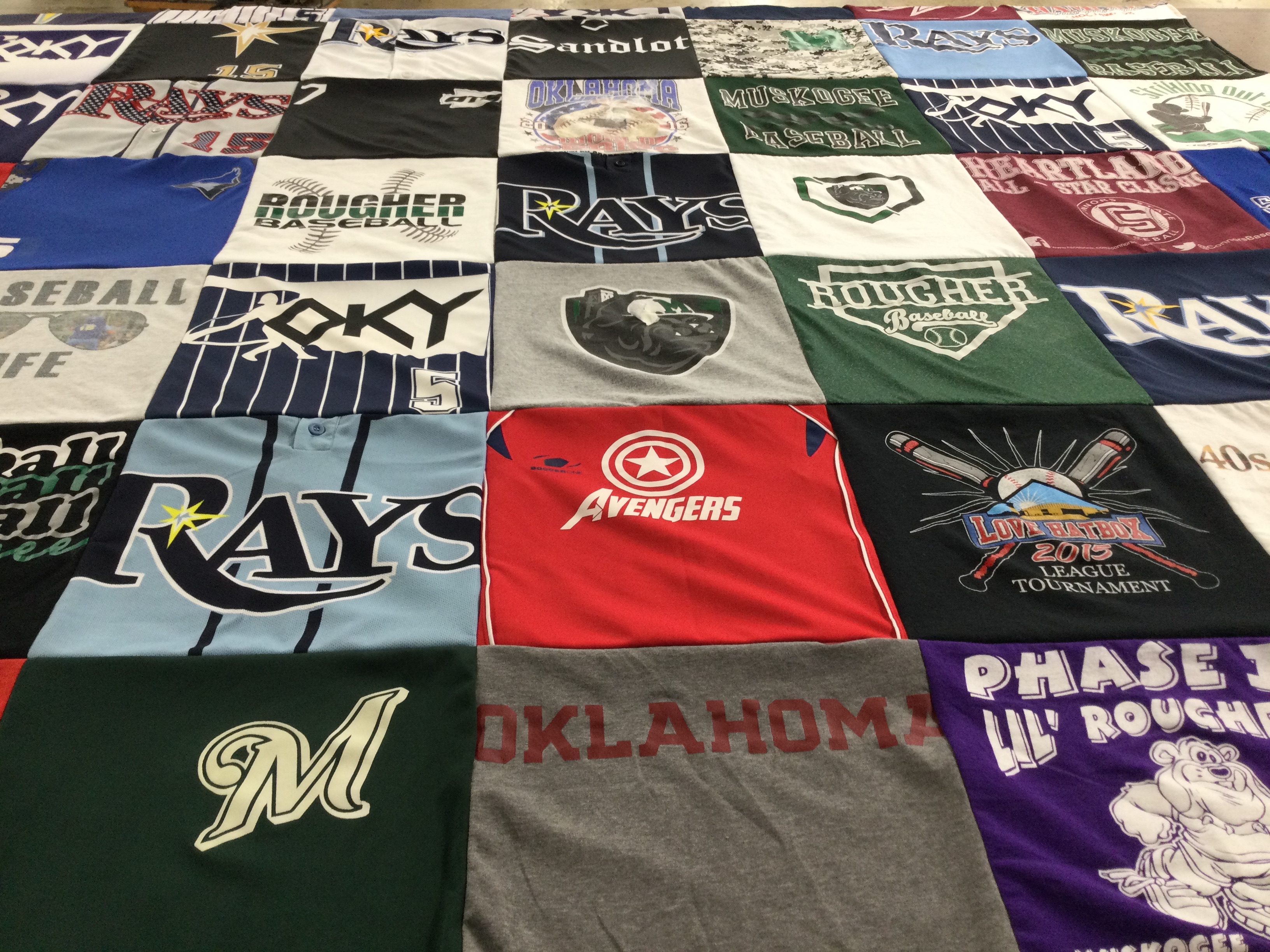 T-shirt quilt featuring muskogee baseball team by Shari from OK
