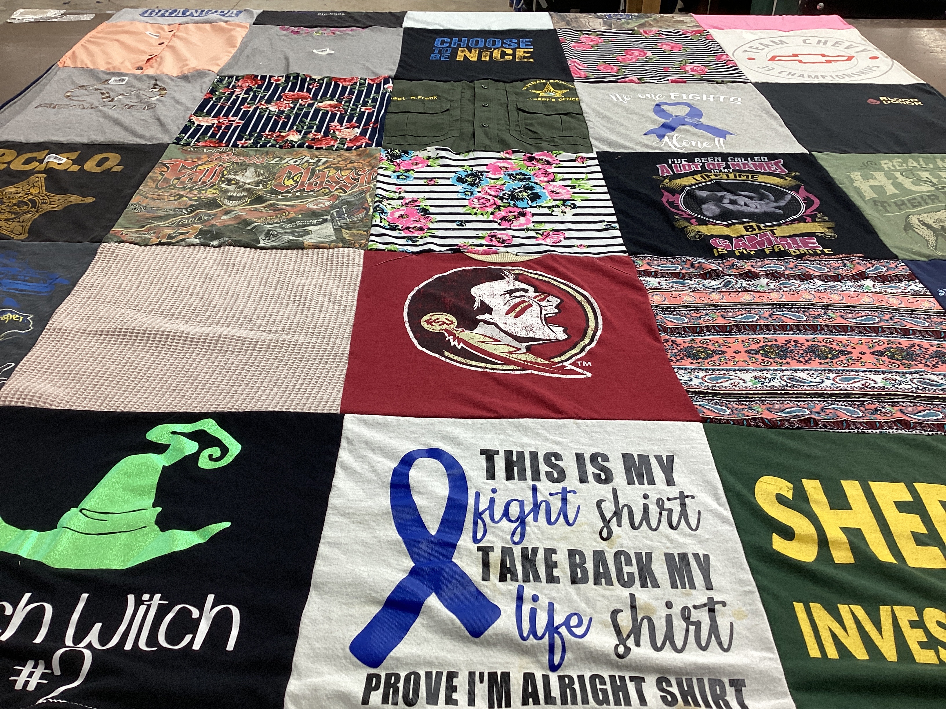 T-shirt quilt from florida state university by Ron from FL