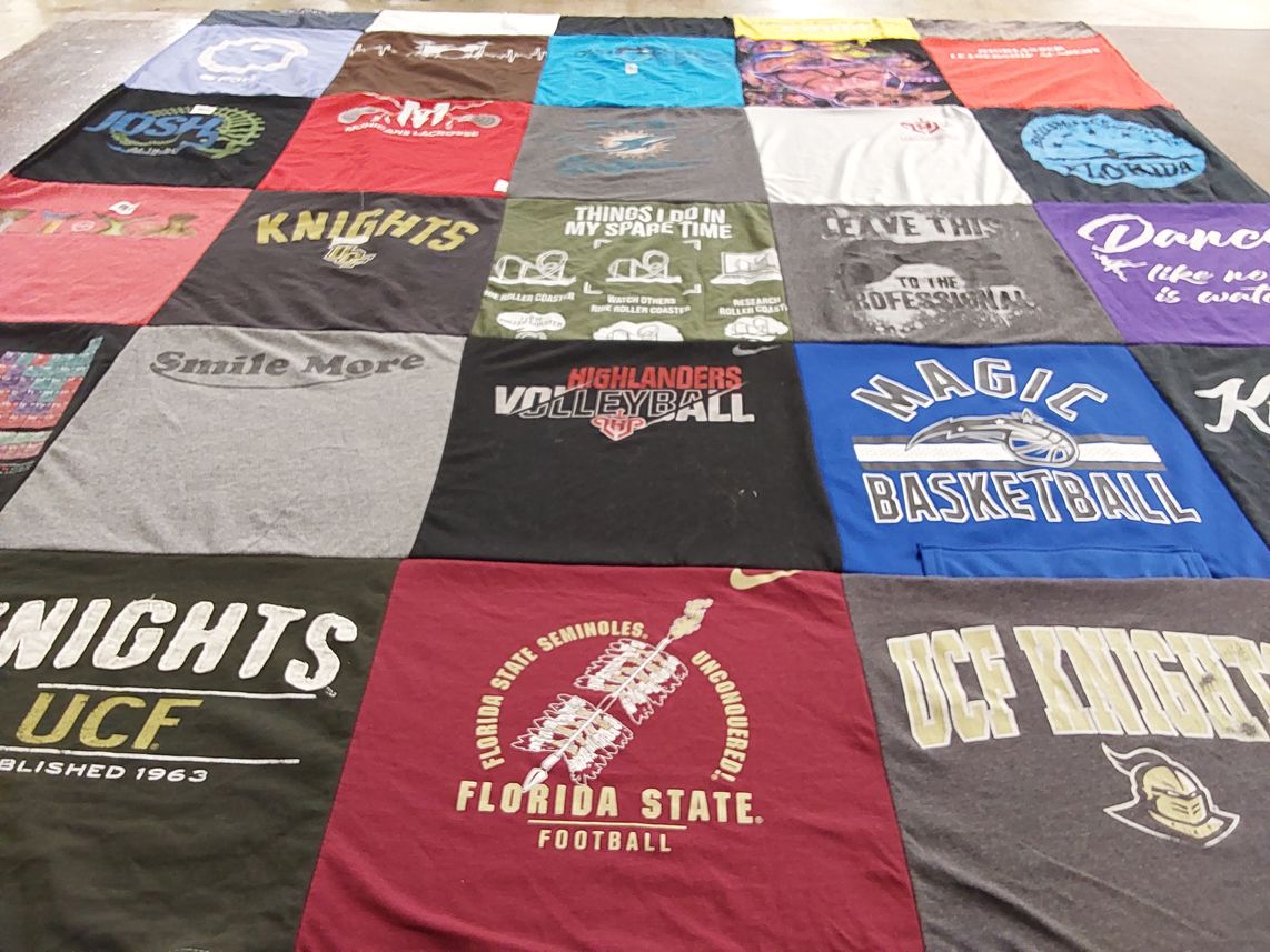 T-shirt quilt featuring ucf knights, florida state seminoles football by Alyssa from FL
