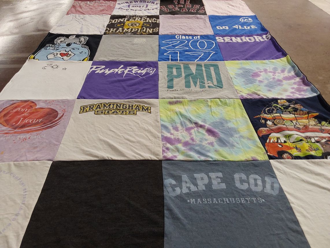 T-shirt quilt from framingham state university by gwendolyn from MA
