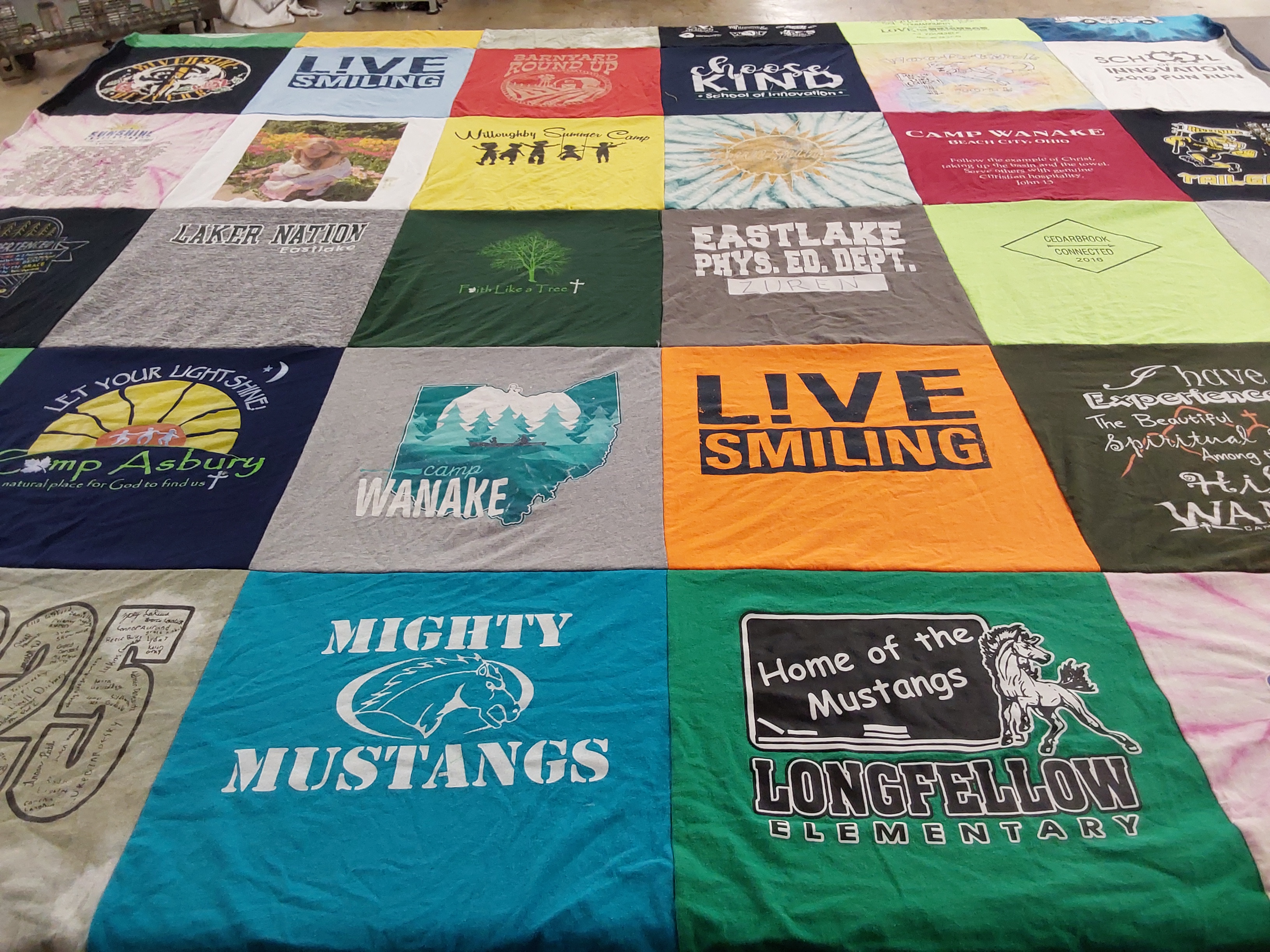 T-shirt quilt featuring mighty mustangs by Amy from OH