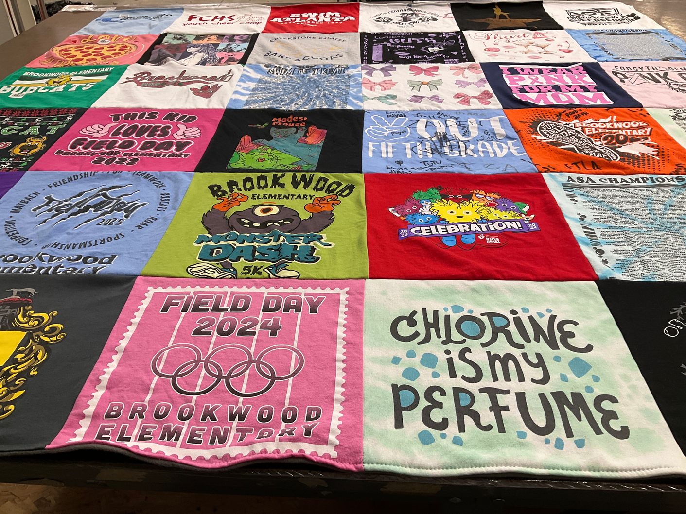 T-shirt quilt from brookwood elementary by Liz from GA