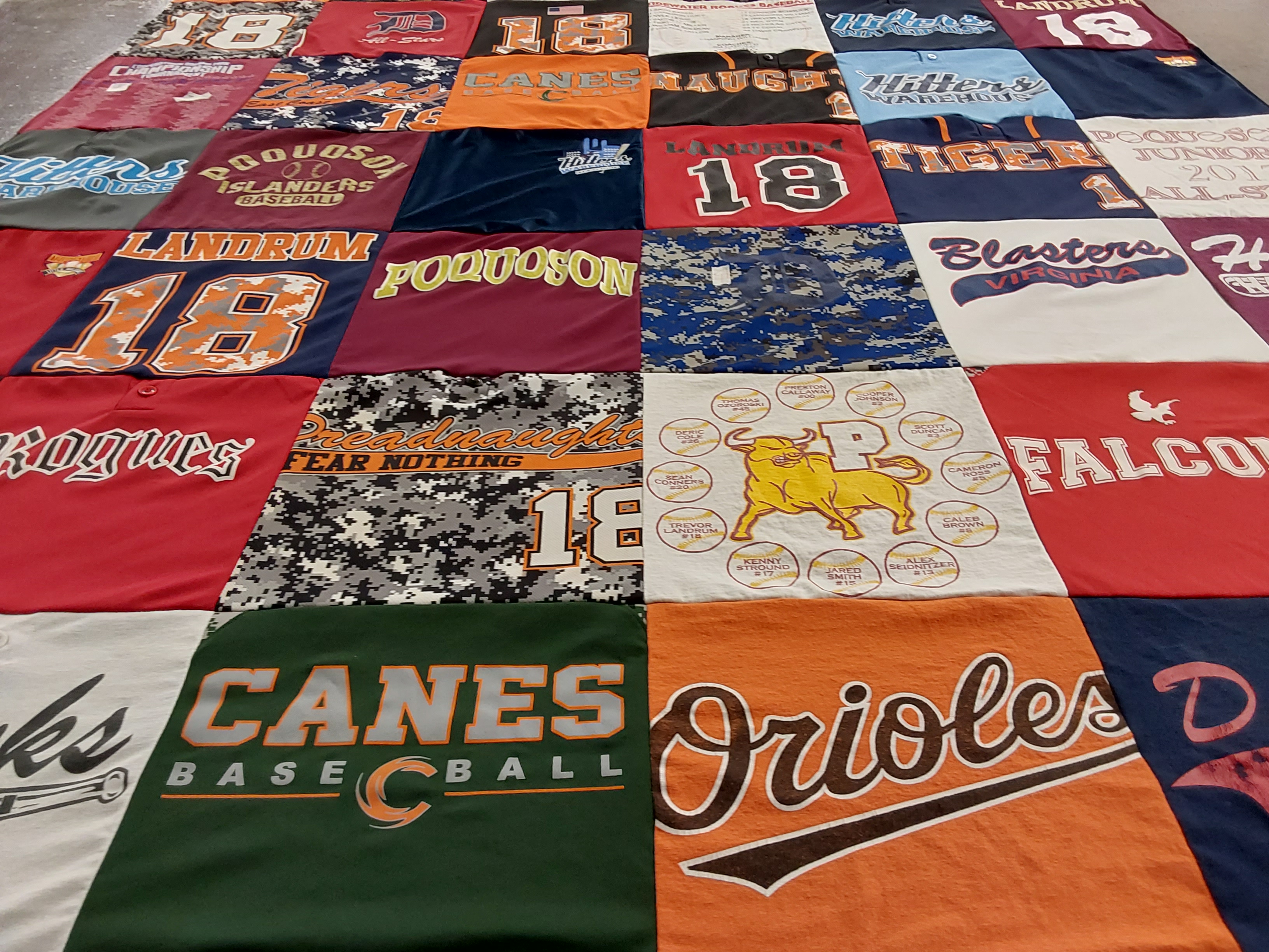 T-shirt quilt featuring poquoson high school, creadyaught high school by landrum from VA