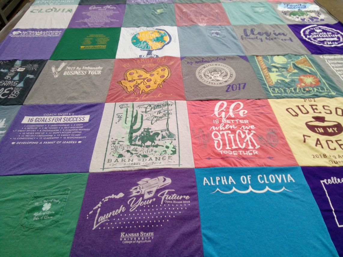 T-shirt quilt from kansas state university by JANA from KS