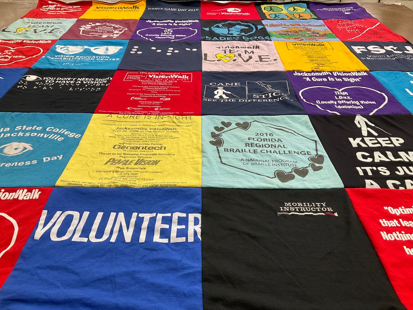 T-shirt quilt from florida state college, jacksonville state college by Amy from FL