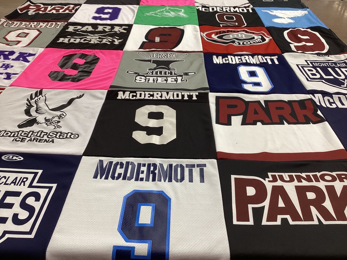 T-shirt quilt featuring montclair state university hockey by Susan from NJ