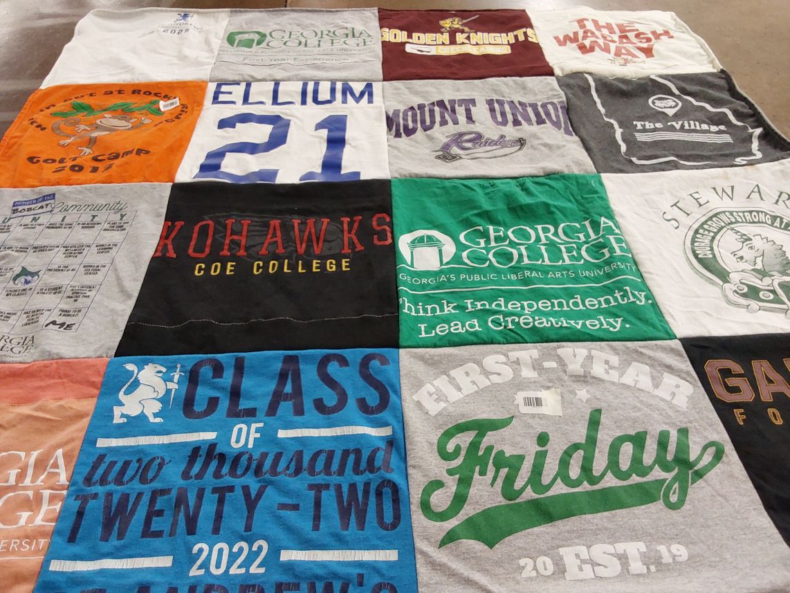 T-shirt quilt featuring kohawks, golden knights by Elizabeth from GA