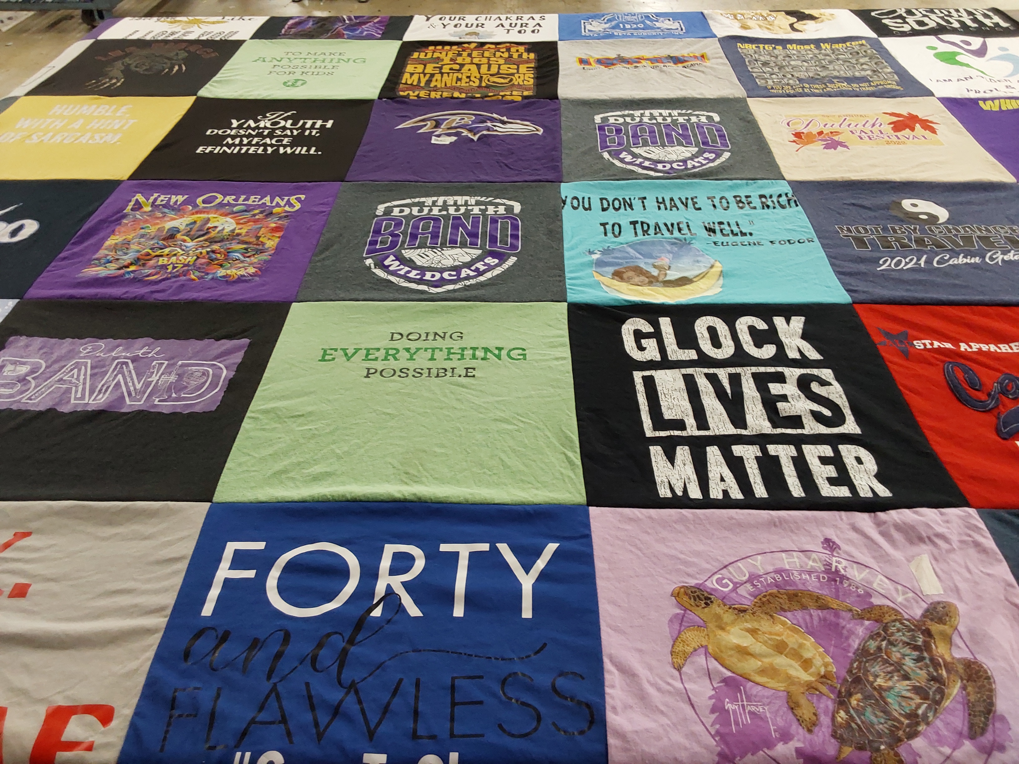 T-shirt quilt from duluth high school by Tamela from GA