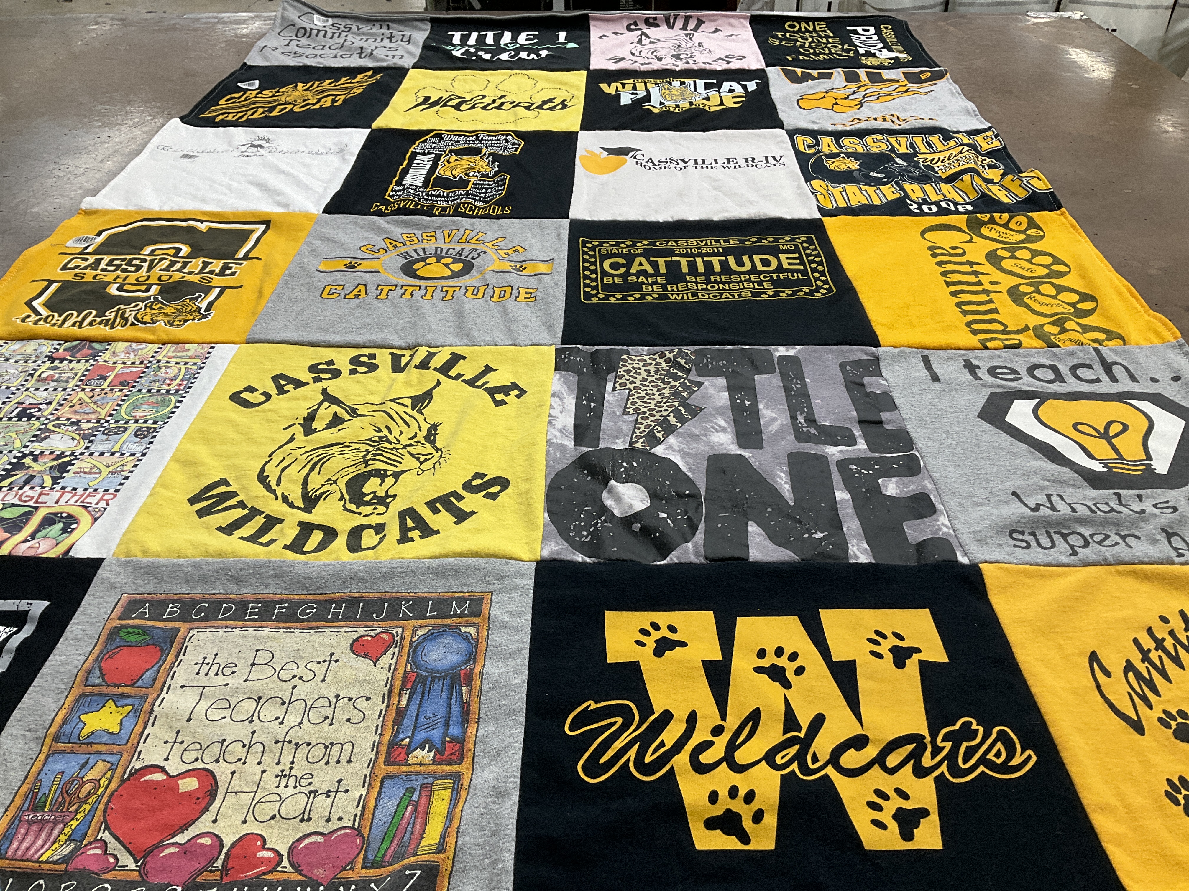 T-shirt quilt featuring cassville wildcats by Cathy from MO
