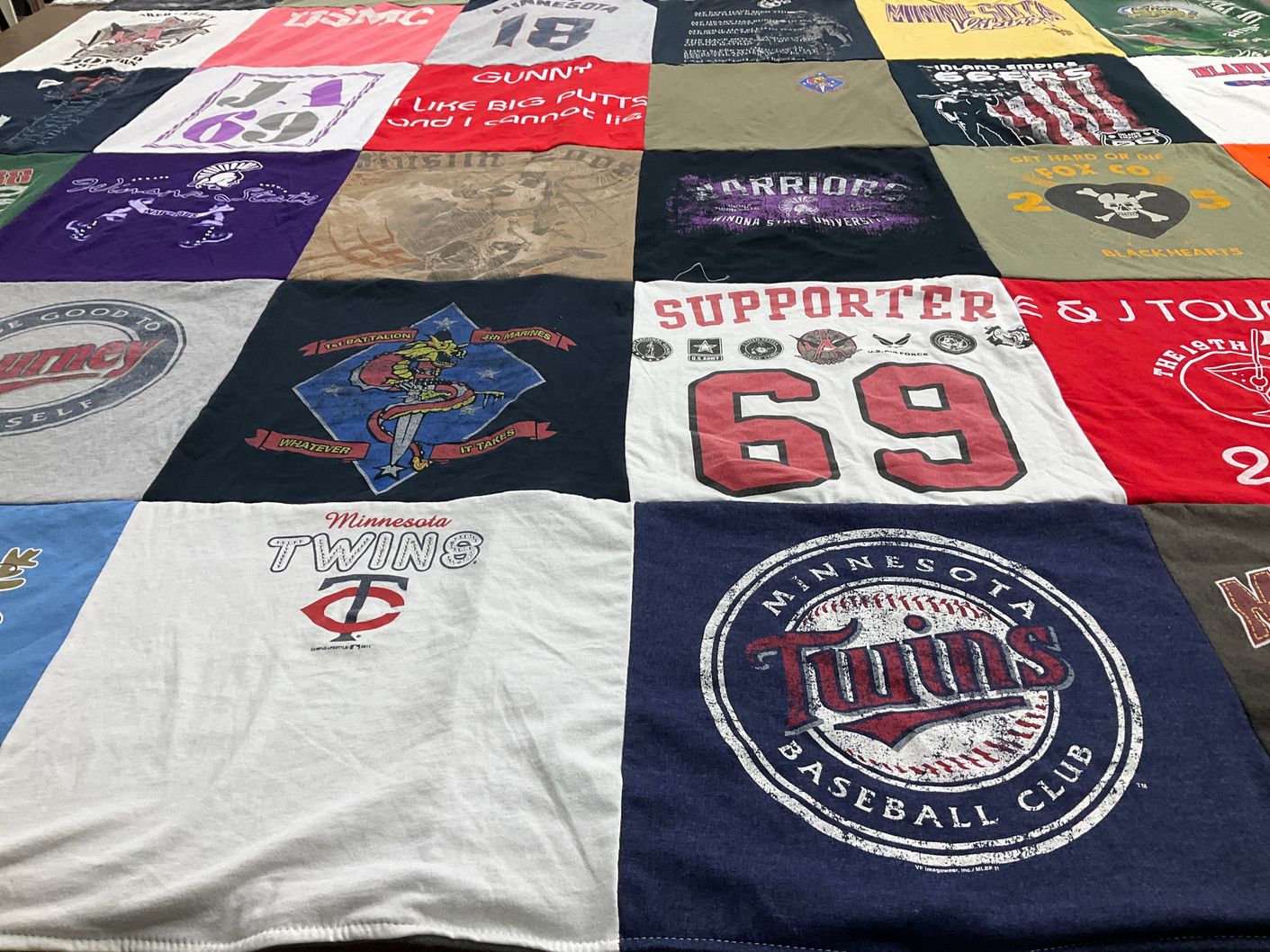 T-shirt quilt featuring minnesota twins by Kimberly from MN