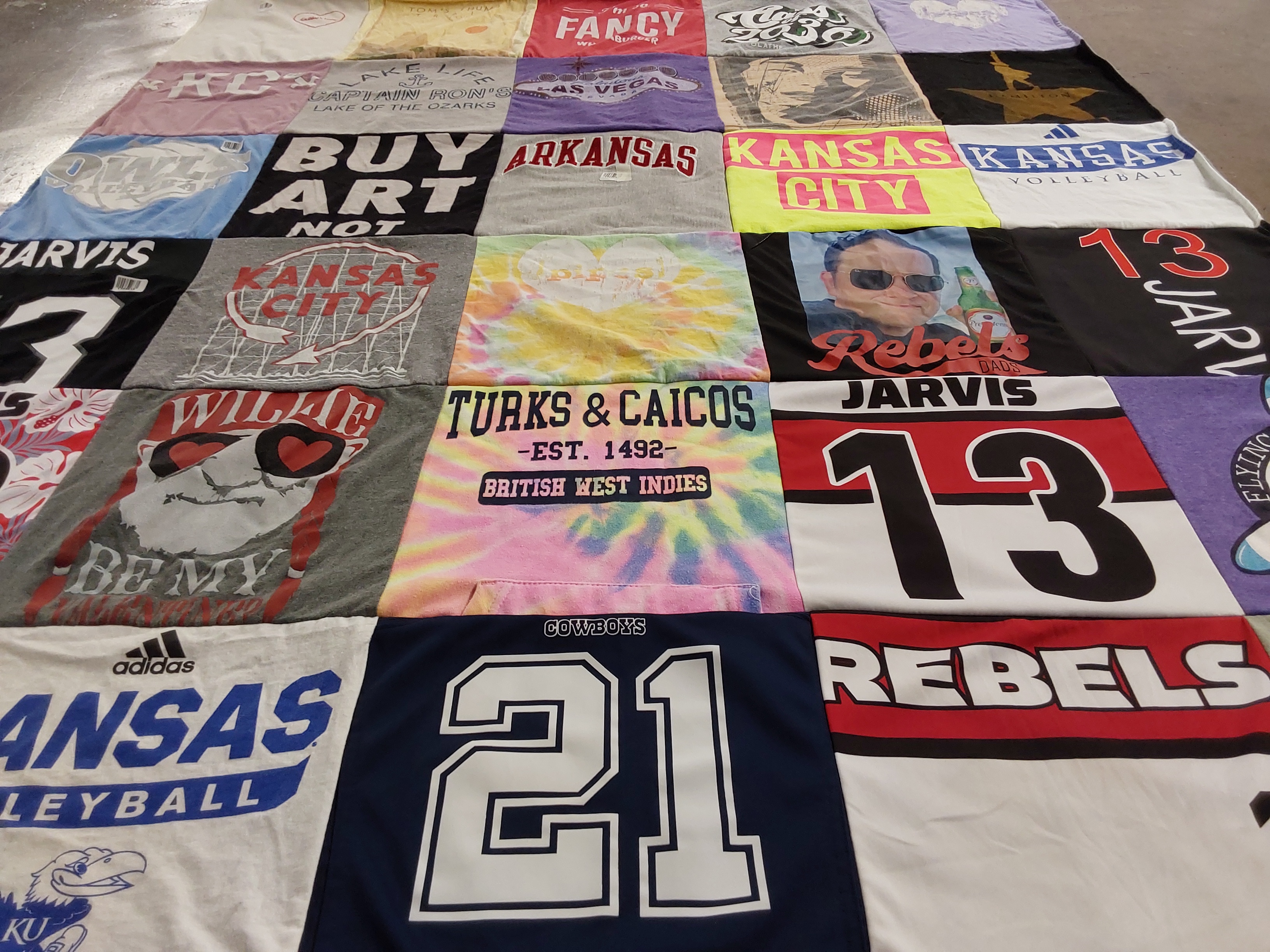 T-shirt quilt featuring university of kansas volleyball by Tamara from TX