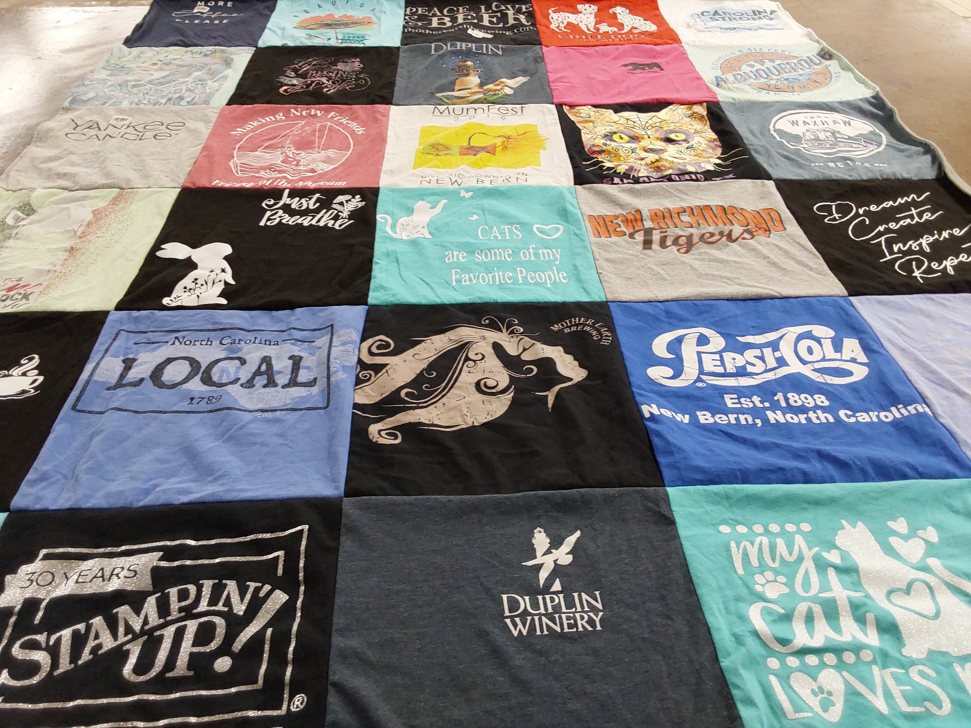 T-shirt quilt from new richmond high school by Chris from NC