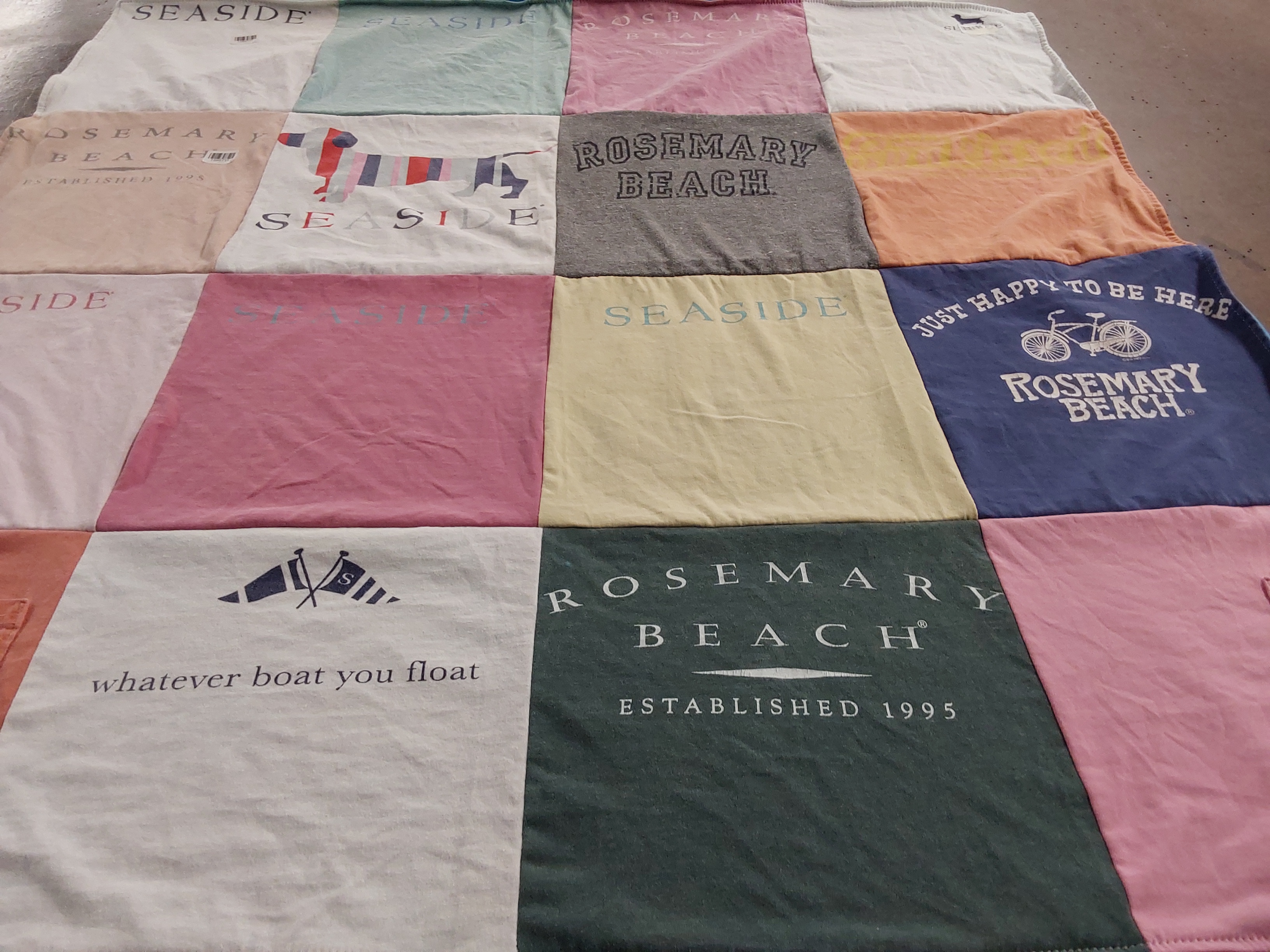 T-shirt quilt with beach, outdoors themes by Niki from OK
