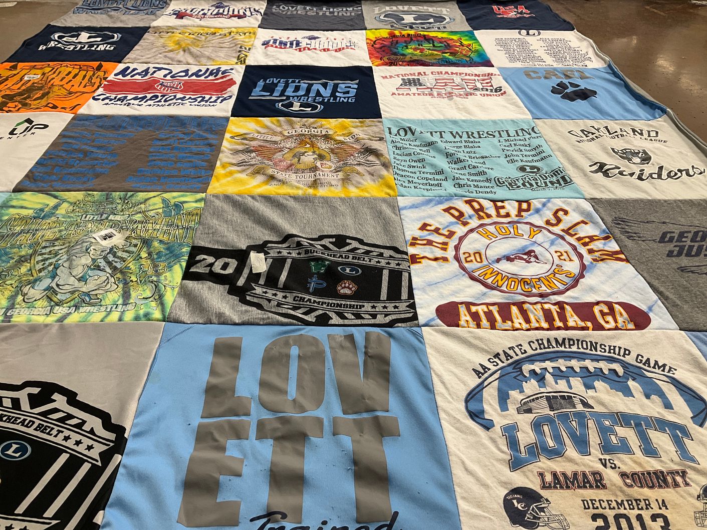 T-shirt quilt featuring lovett school by Ali from GA