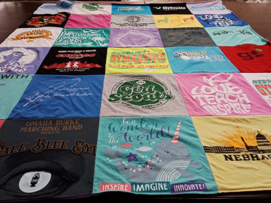 T-shirt quilt from omaha burke high school by Christina from NE
