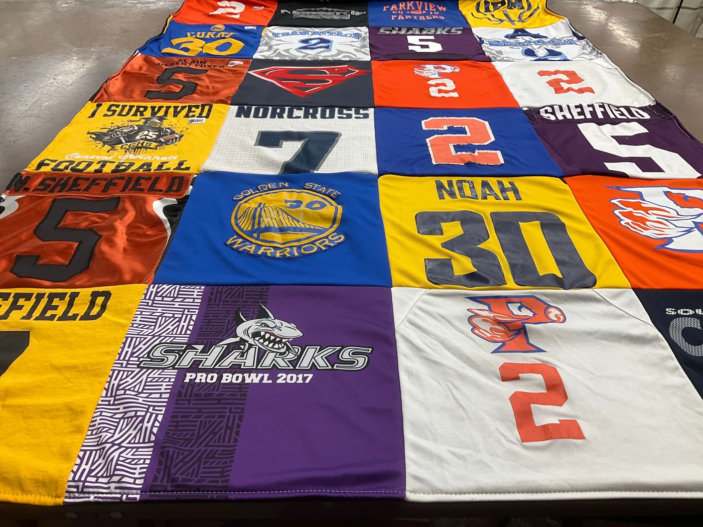 T-shirt quilt featuring golden state warriors by Kelli from GA