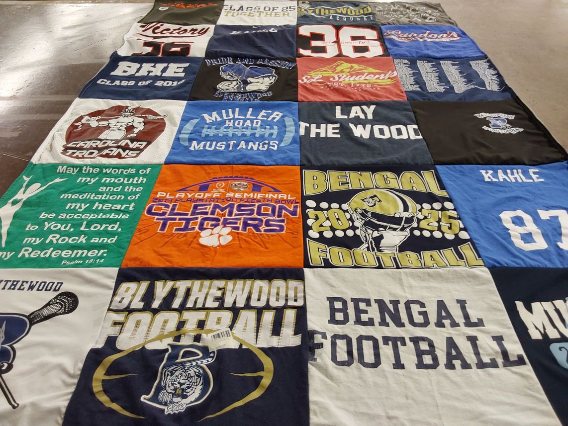 T-shirt quilt featuring clemson tigers, blythewood football by Danielle from SC