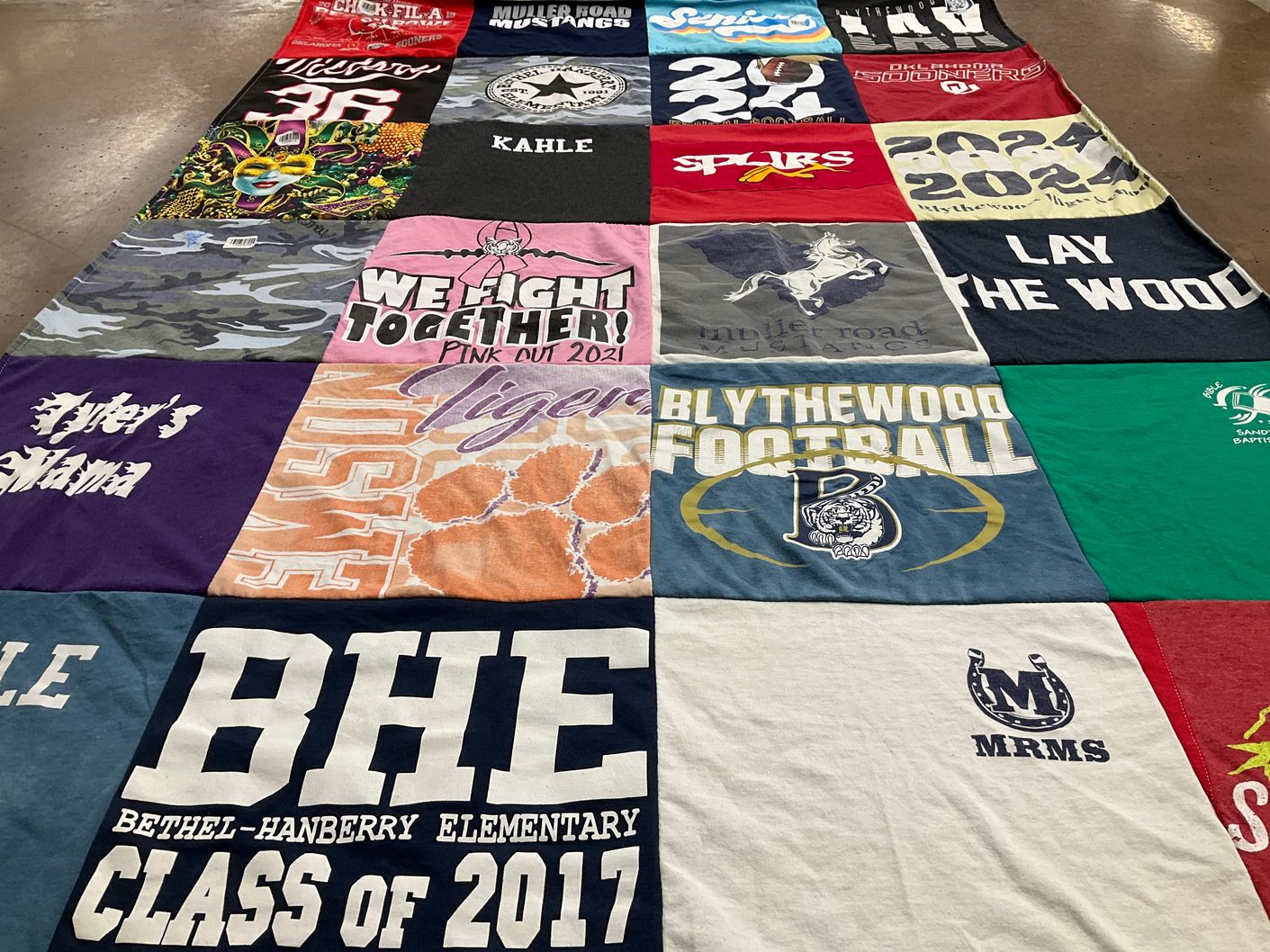 T-shirt quilt featuring blythewood football by Danielle from SC