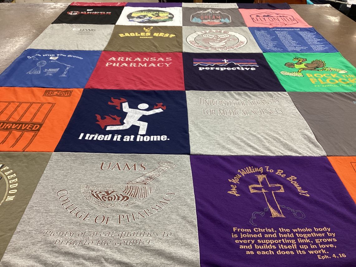 T-shirt quilt from university of arkansas for medical sciences by Miranda from MO