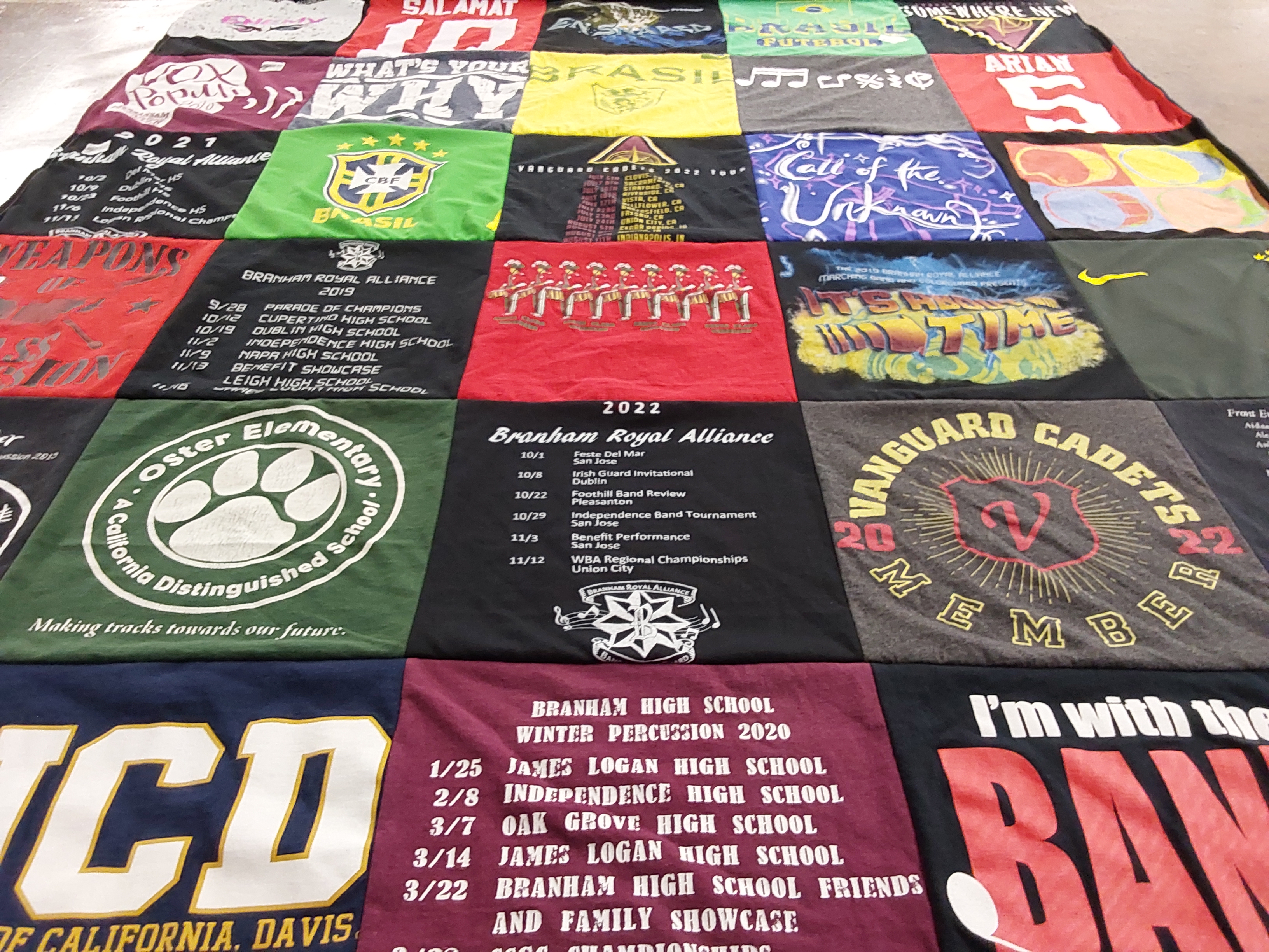 T-shirt quilt featuring branhams high school band by Adriana from CA