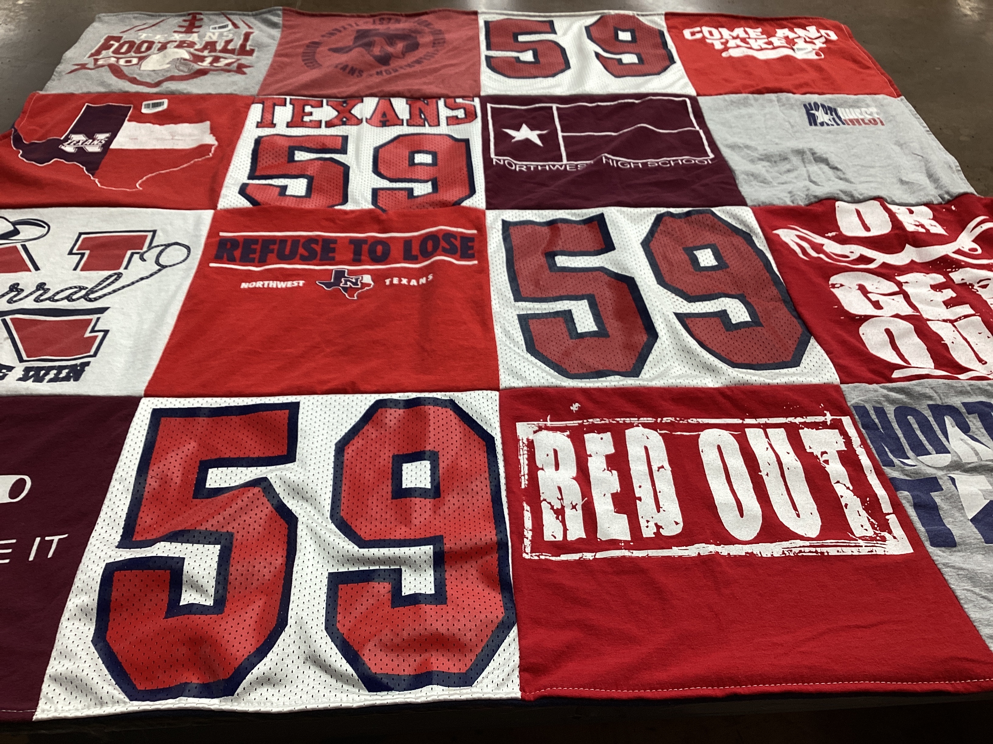 T-shirt quilt featuring northwest texans by Kathy from TX