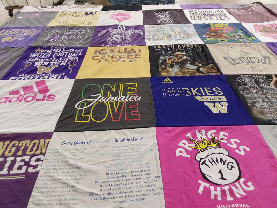 T-shirt quilt featuring washington huskies by Gary from WA