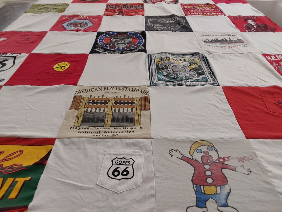 T-shirt quilt with heritage, culture themes by JEAN from CA