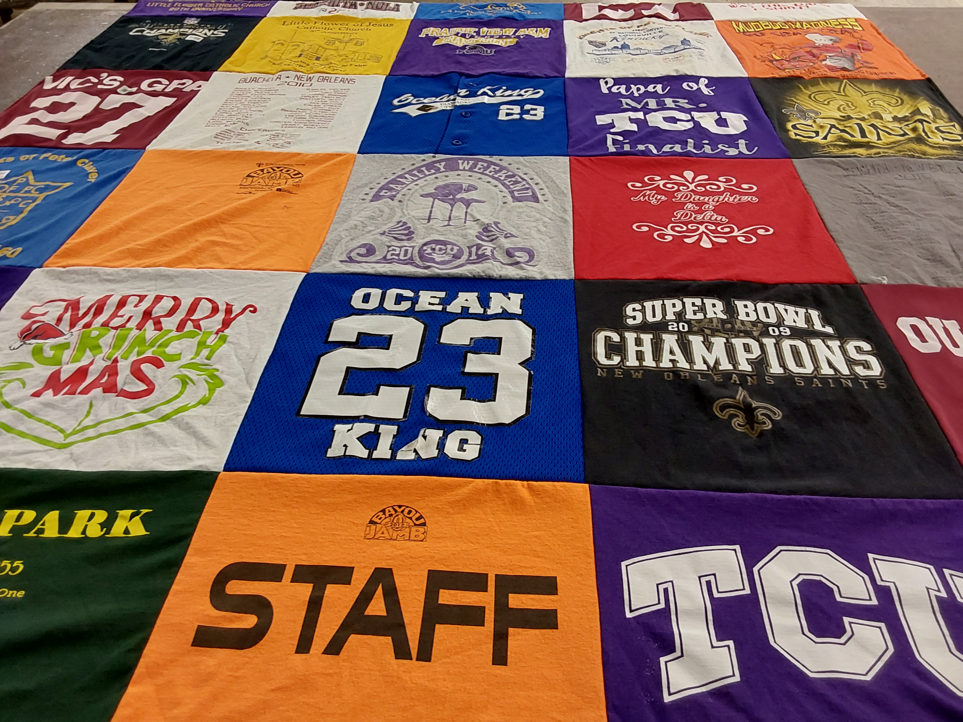 T-shirt quilt featuring new orleans saints by Eileene from LA