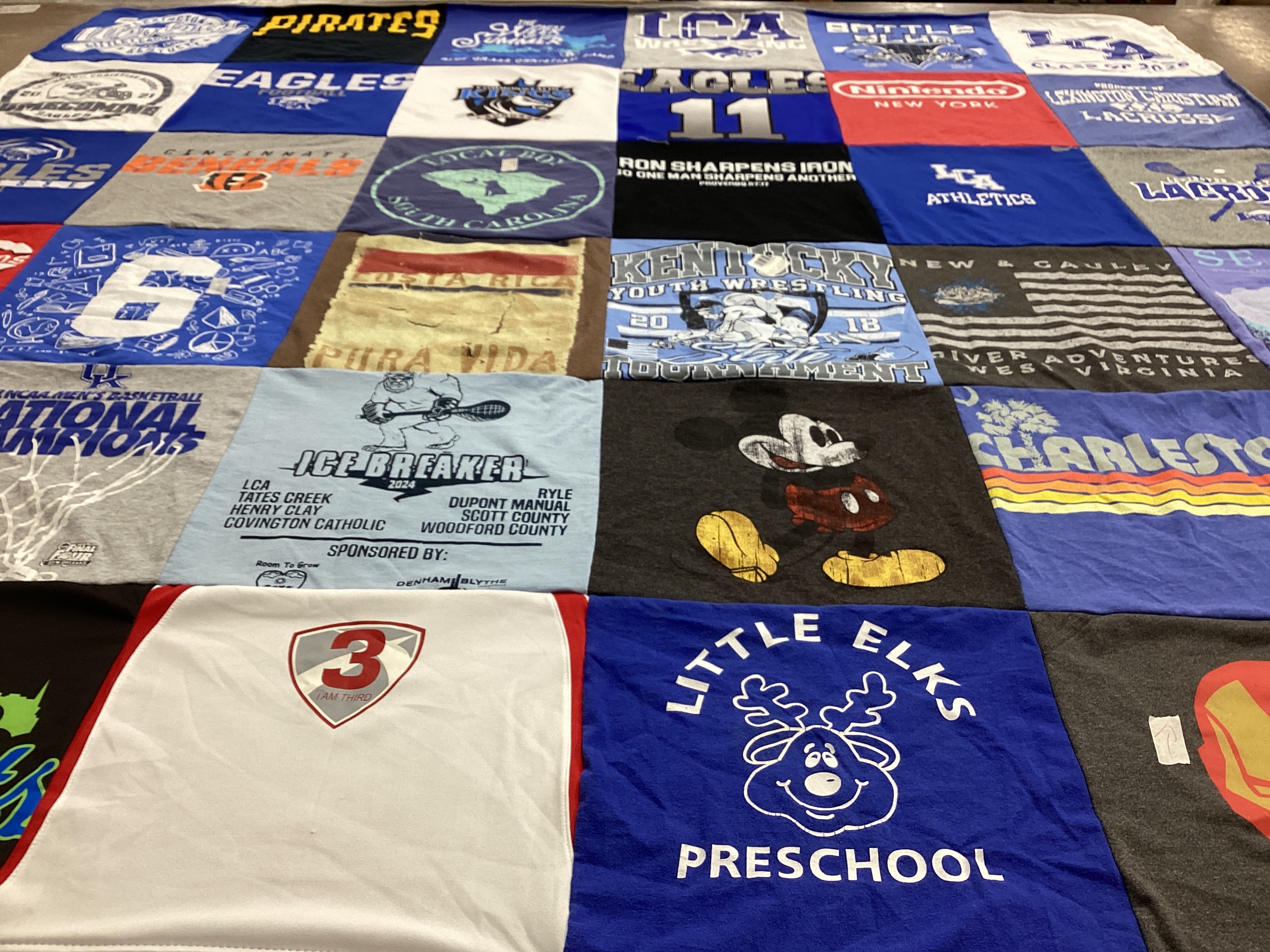 T-shirt quilt featuring eagles, pirates by Susan from KY