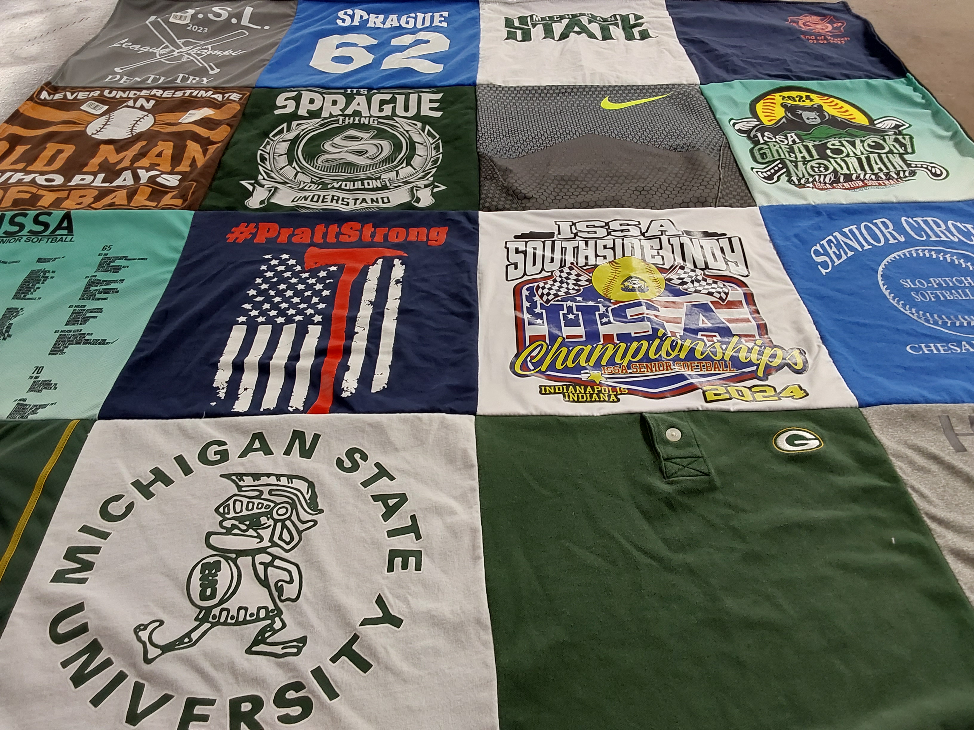 T-shirt quilt featuring green bay packers by William from MI