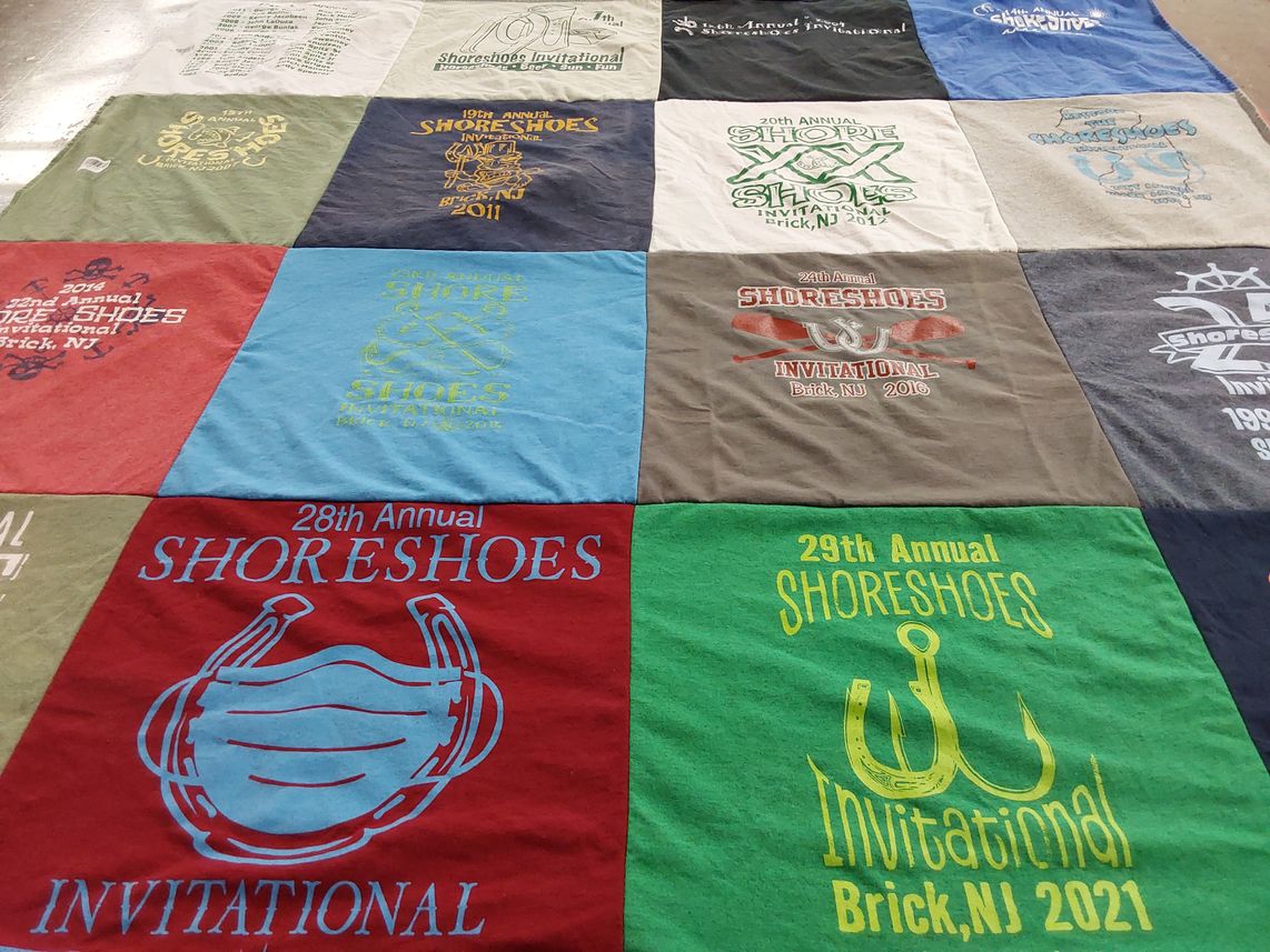 T-shirt quilt with sports, community events themes by Tom from NJ