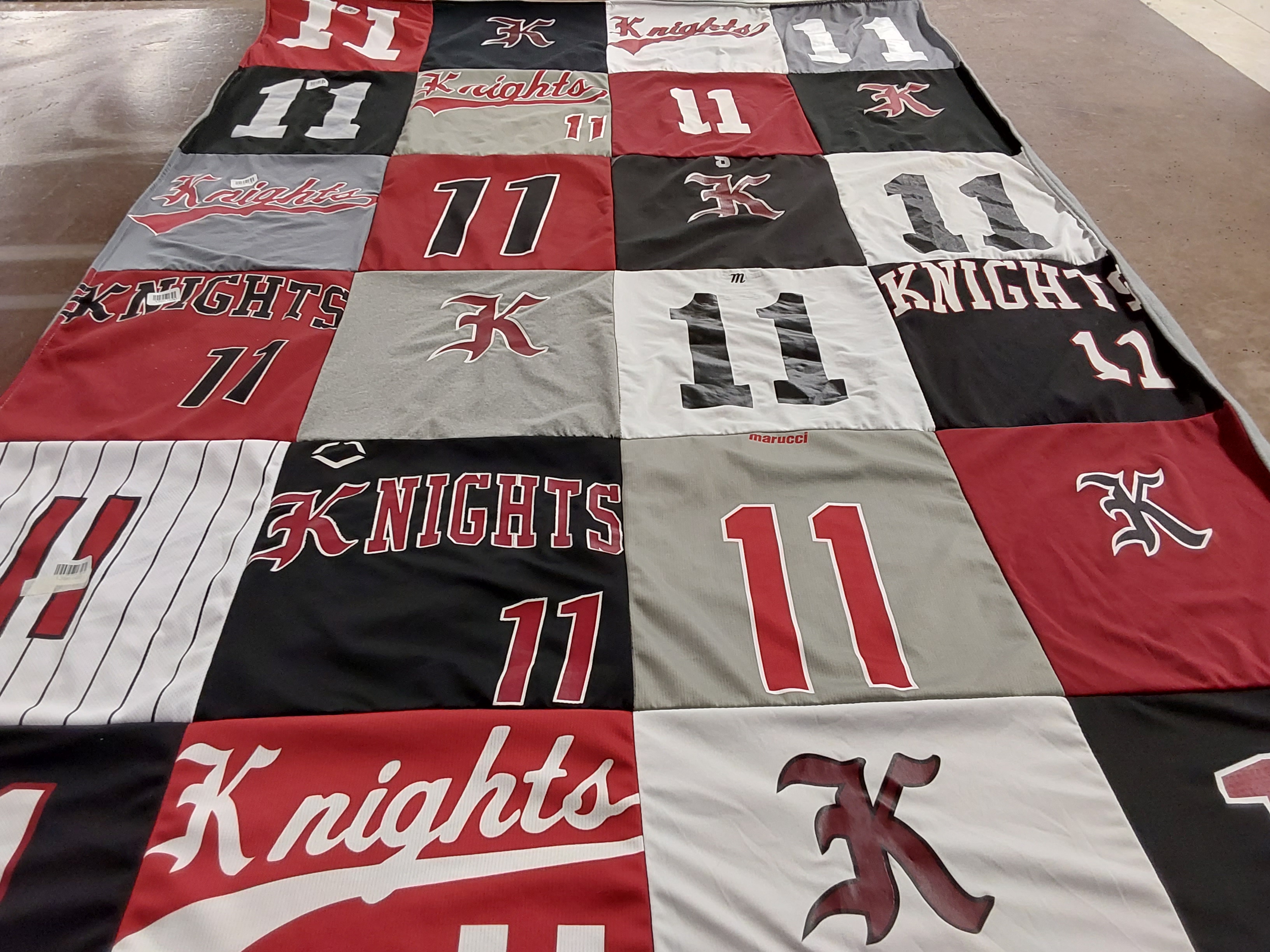 T-shirt quilt featuring knights by Julie from TN
