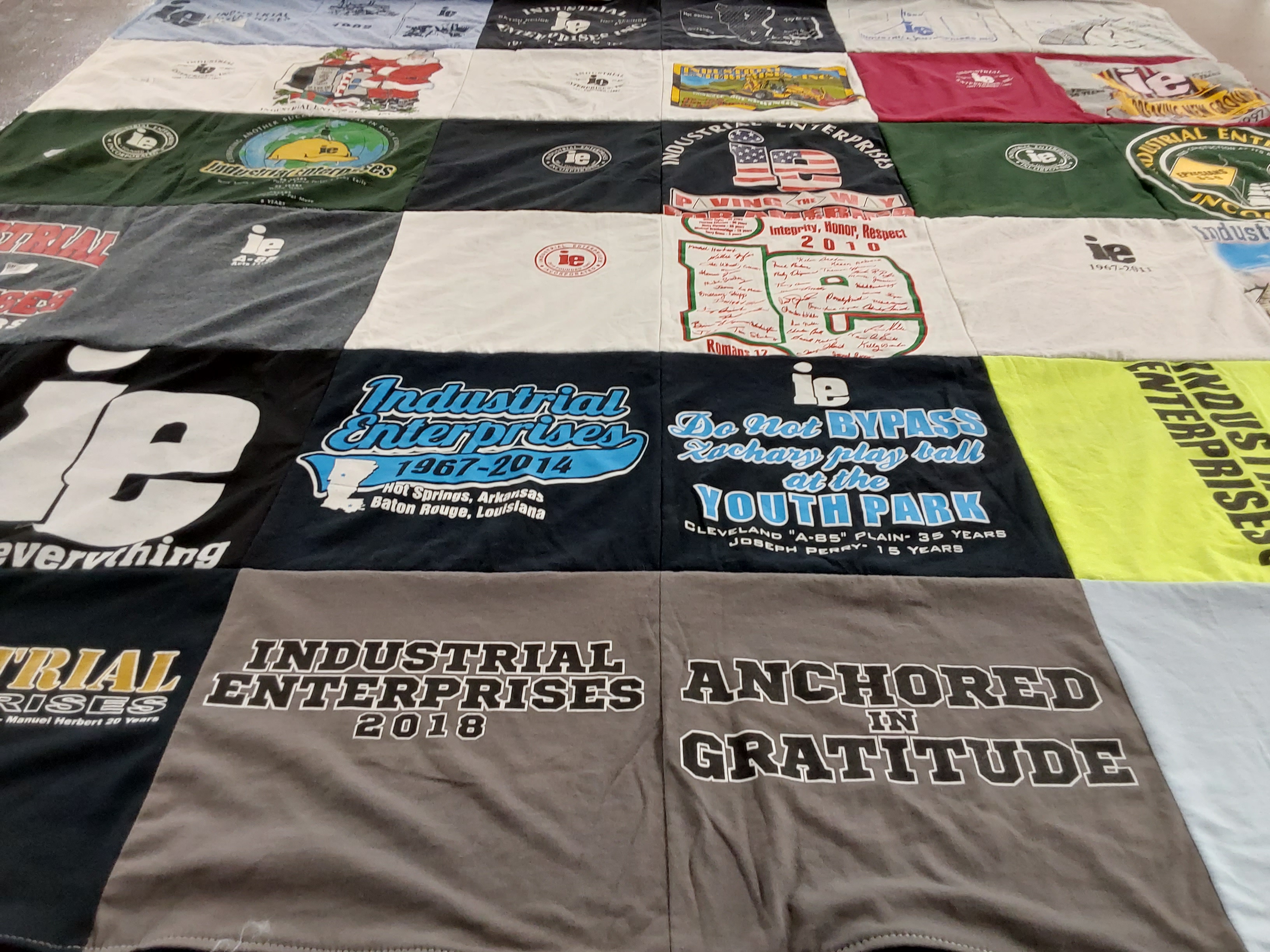 T-shirt quilt with community, sports themes by angela from LA