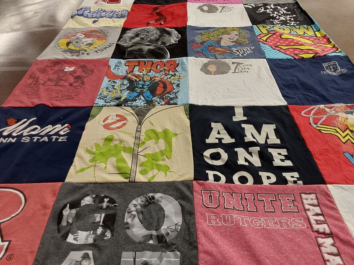 T-shirt quilt from penn state university by Jocelyn from CA