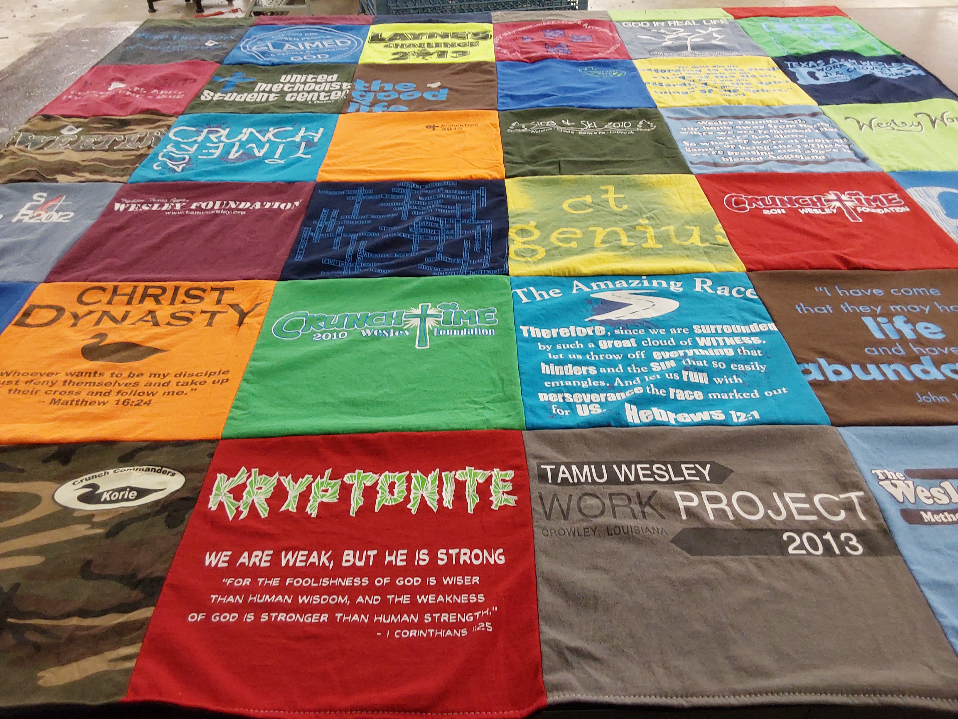 T-shirt quilt from texas a&m university by Raye from TX