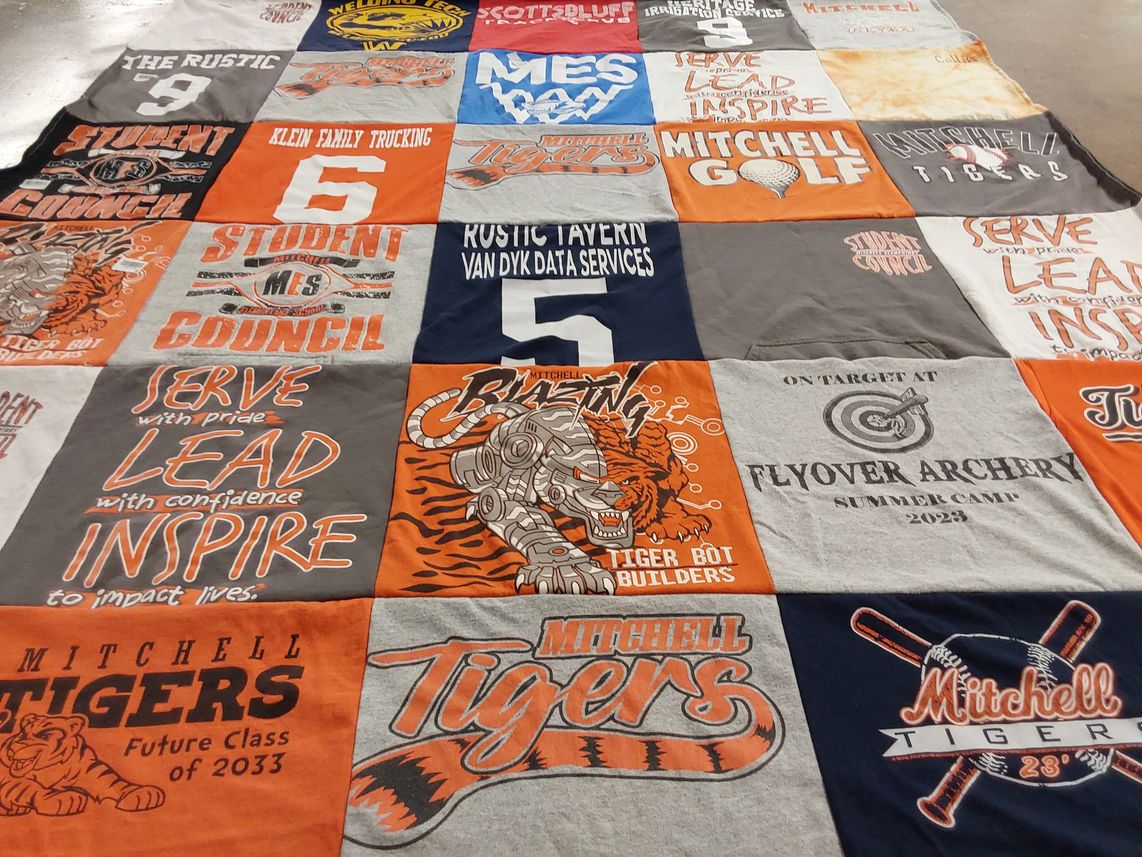 T-shirt quilt featuring mitchell tigers by Katie from UT