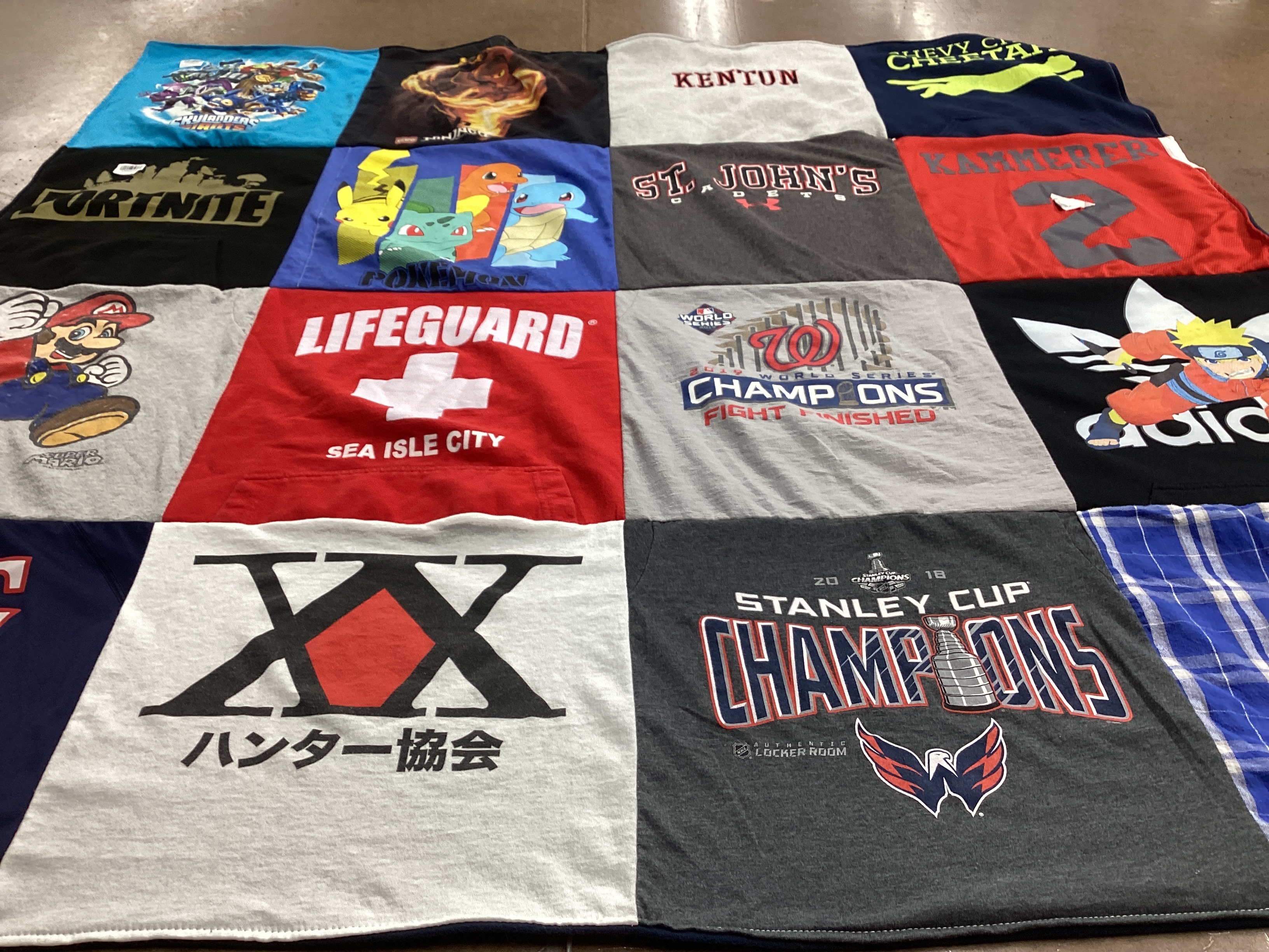 T-shirt quilt featuring washington nationals, washington capitals by Holly from MD