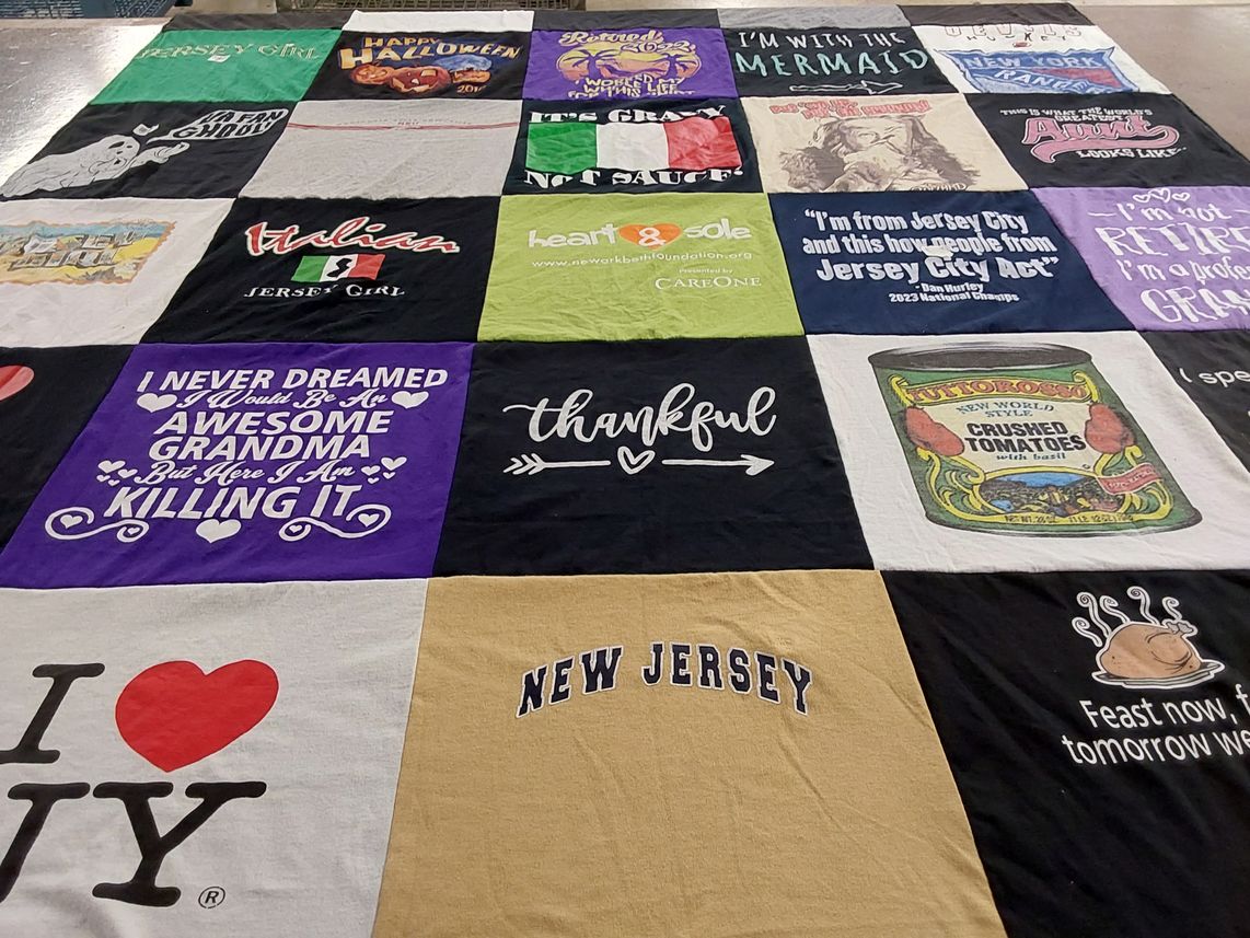T-shirt quilt with jersey pride, family themes by Robert from NJ