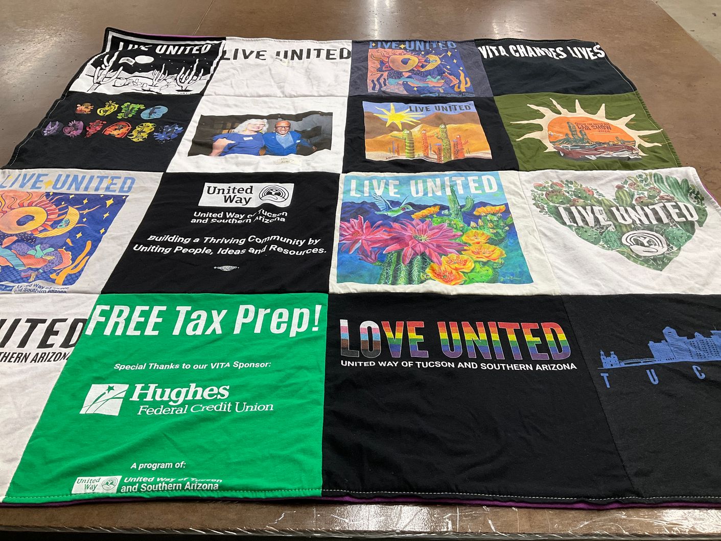 T-shirt quilt with community service, volunteering themes by trevor from AZ