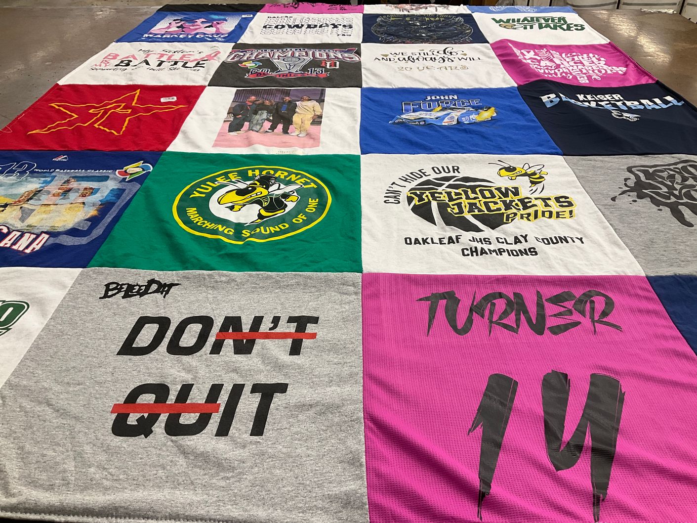 T-shirt quilt featuring yulee hornet marching sound of one by Raysa from FL
