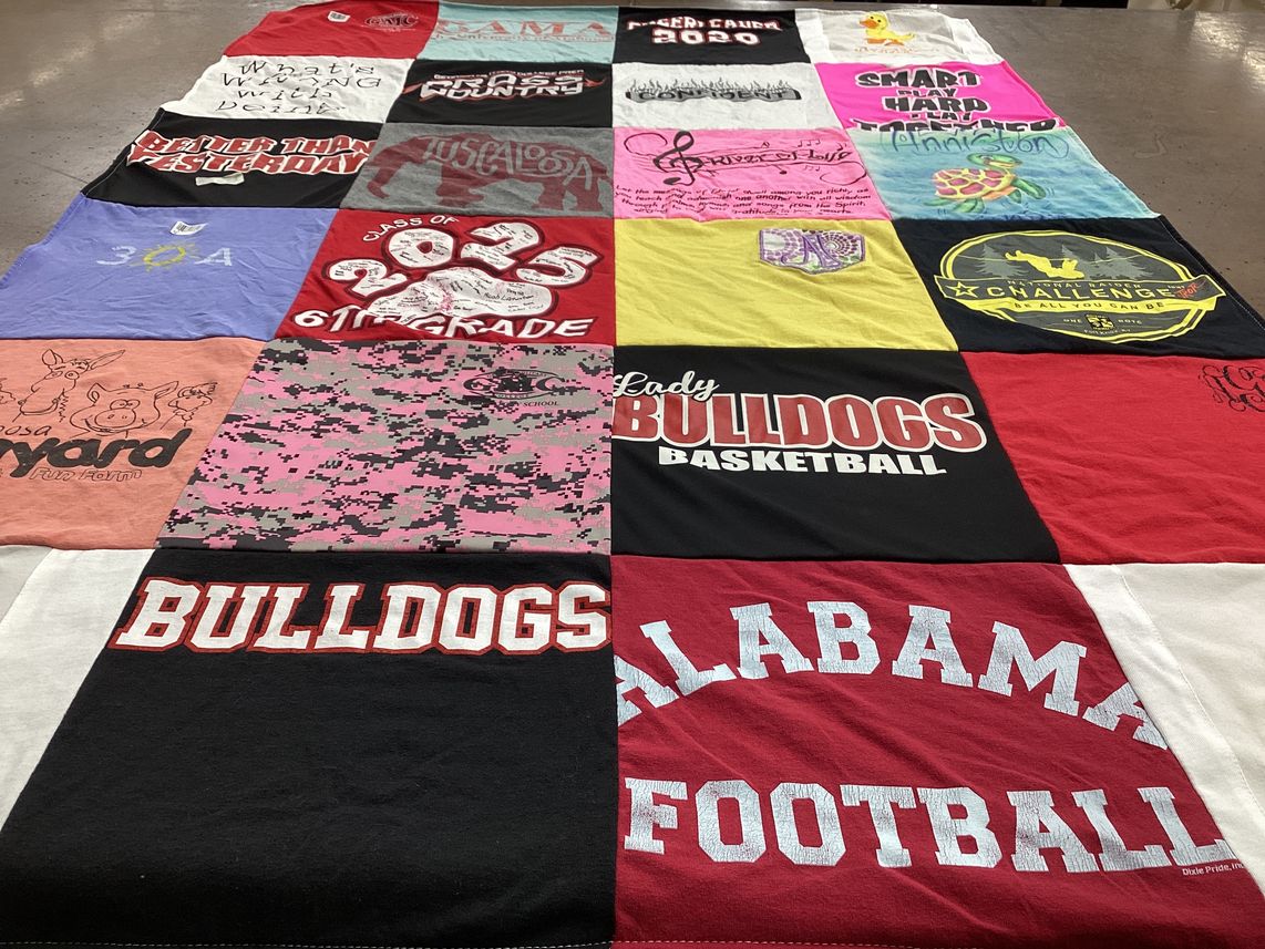 T-shirt quilt featuring lady bulldogs basketball, alabama football by Tammy from GA