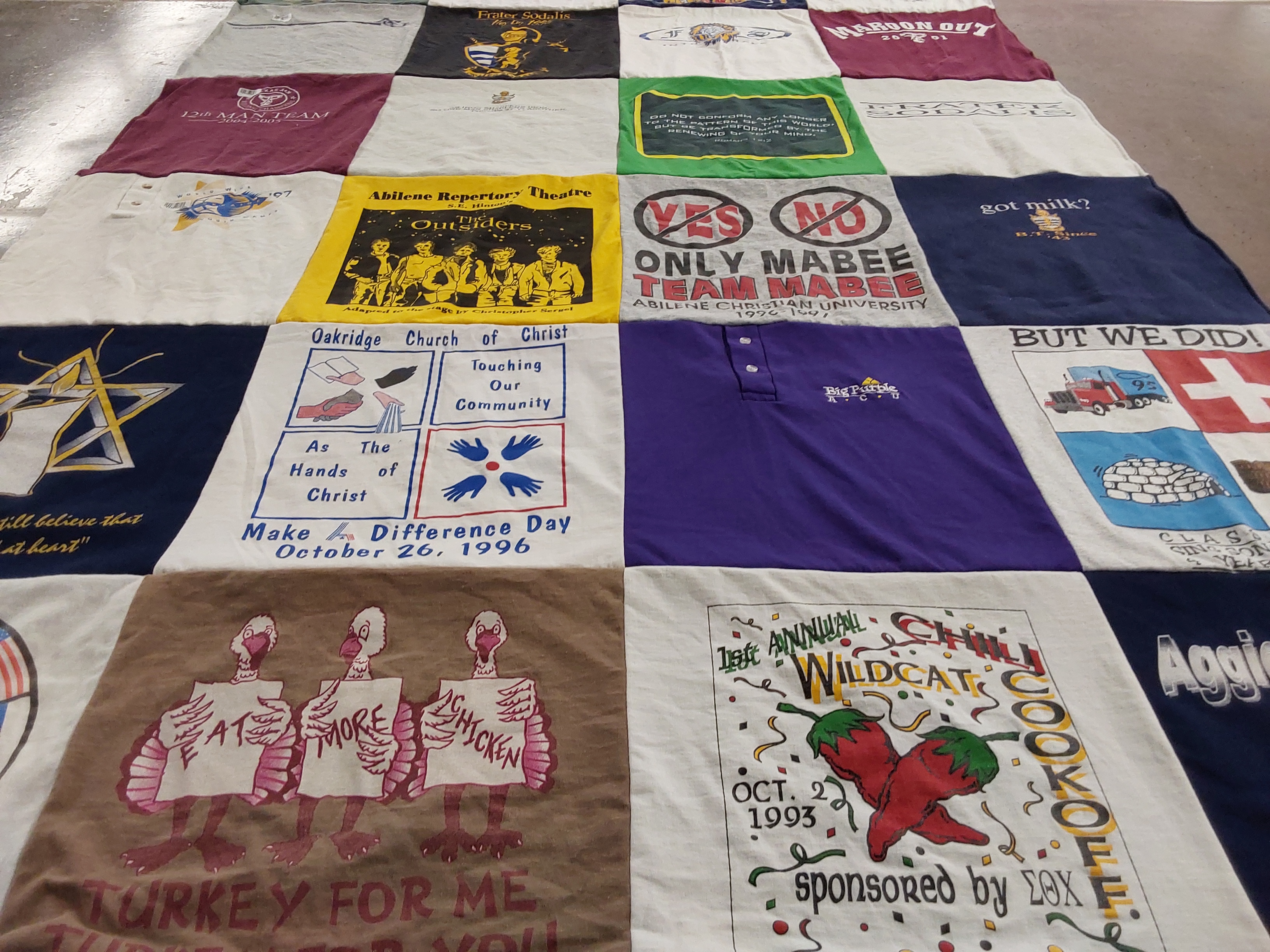T-shirt quilt from abilene christian university by Johny from TX