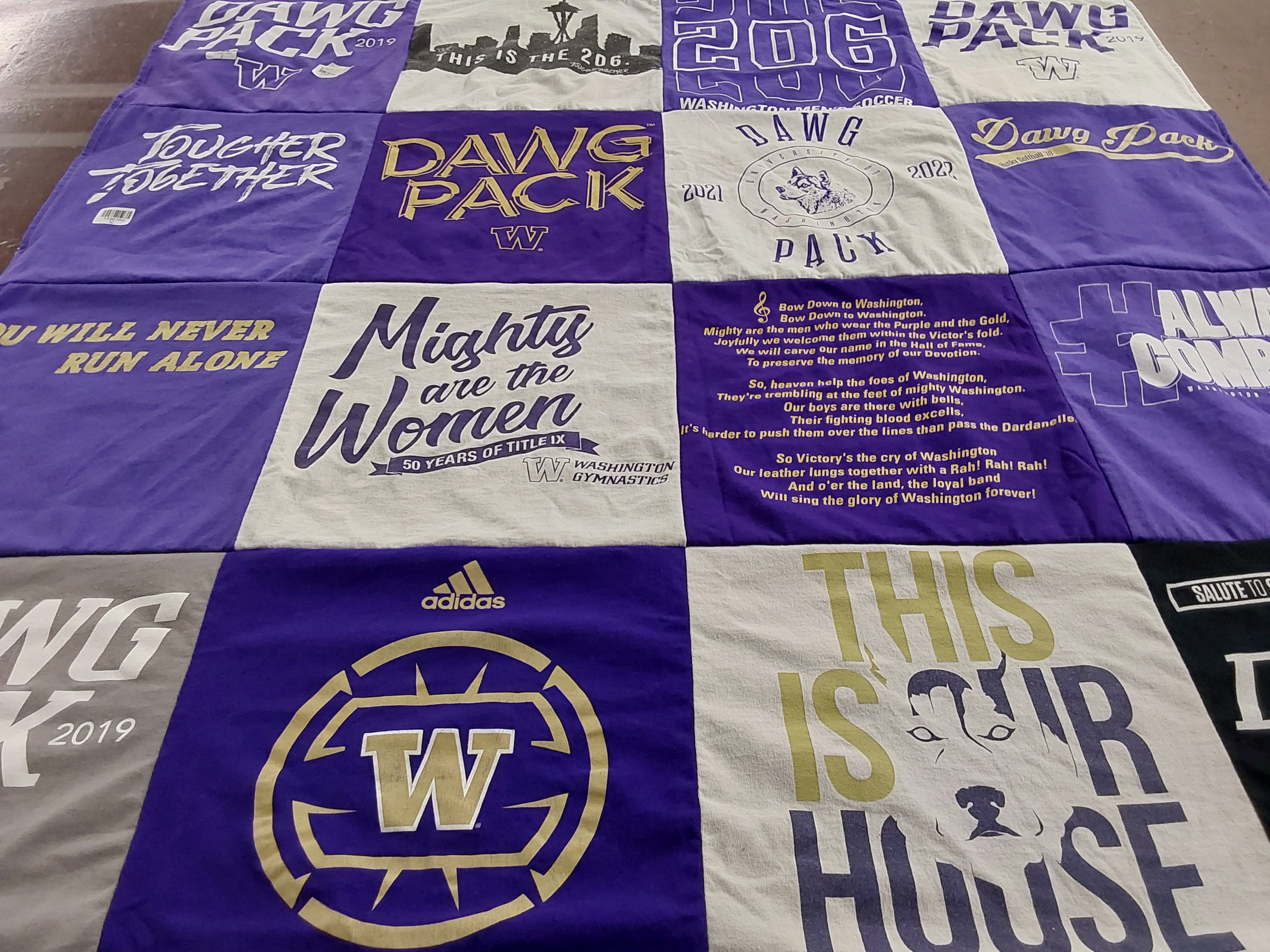 T-shirt quilt featuring university of washington athletics by Max from WA