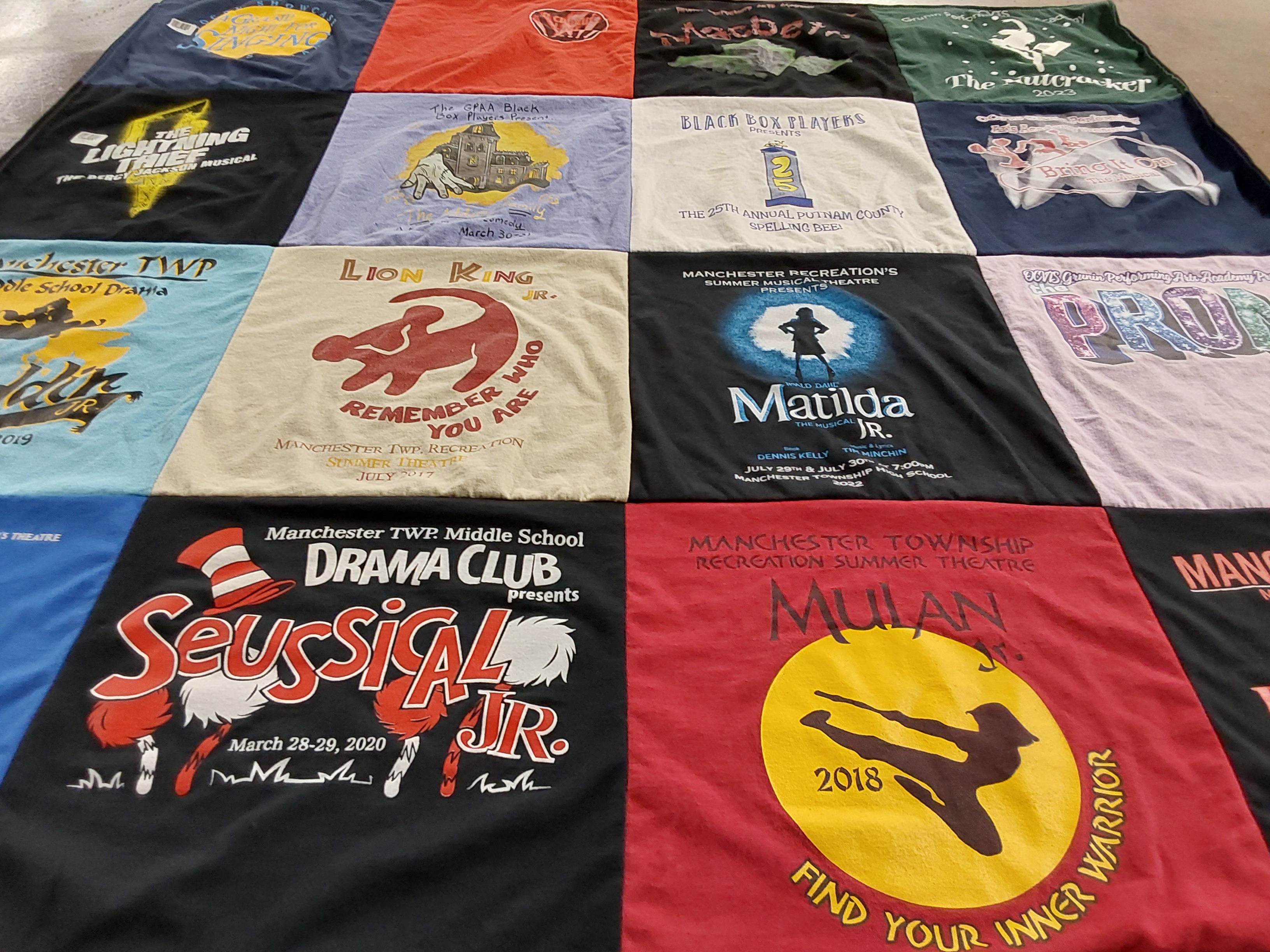 T-shirt quilt from manchester township middle school by Lori from NJ
