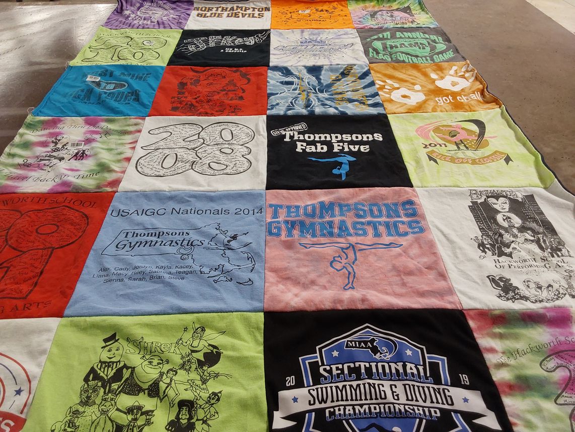 T-shirt quilt featuring thompsons gymnastics by Jordyn from MA