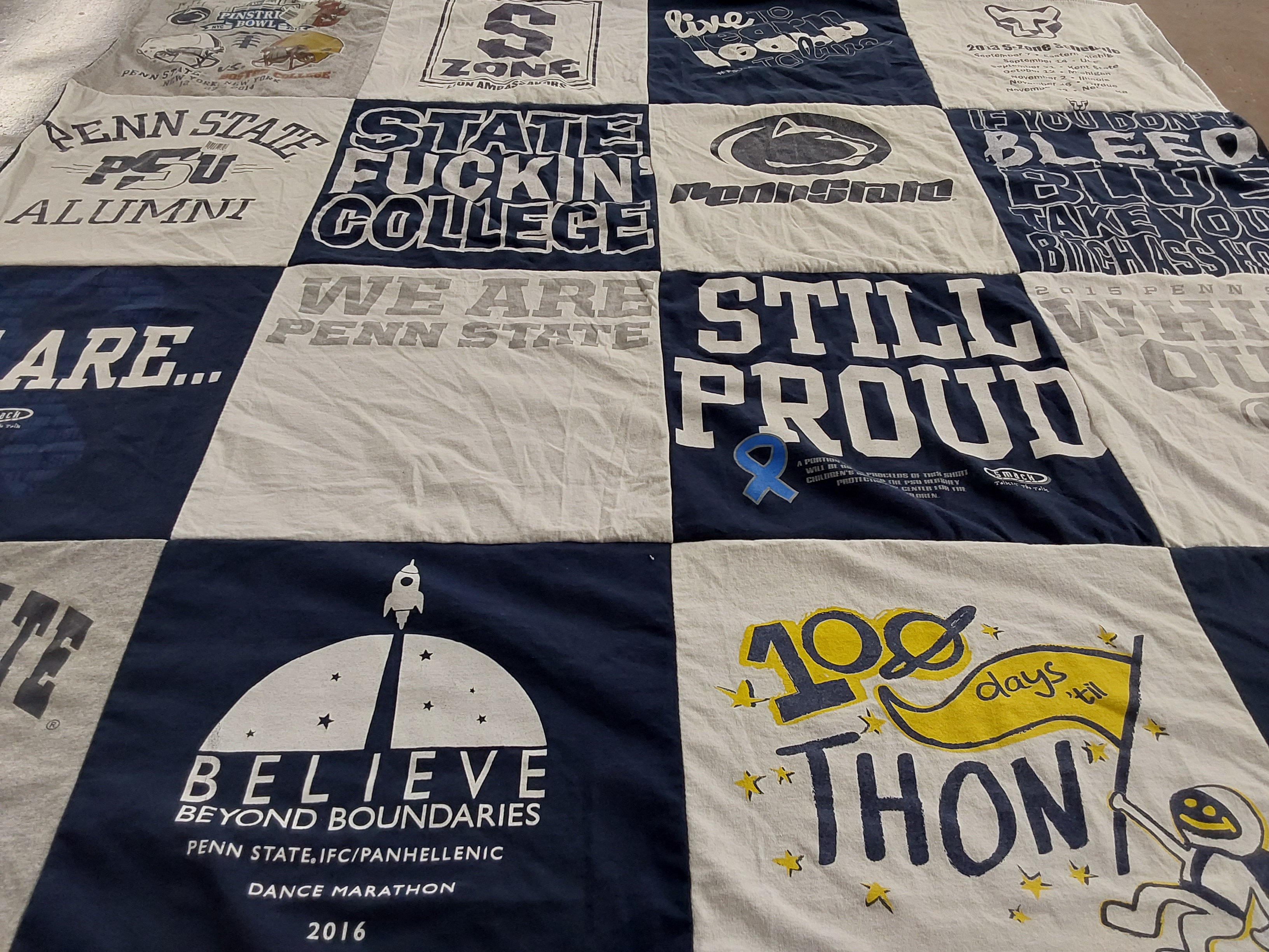 T-shirt quilt from penn state university by Pamela from PA