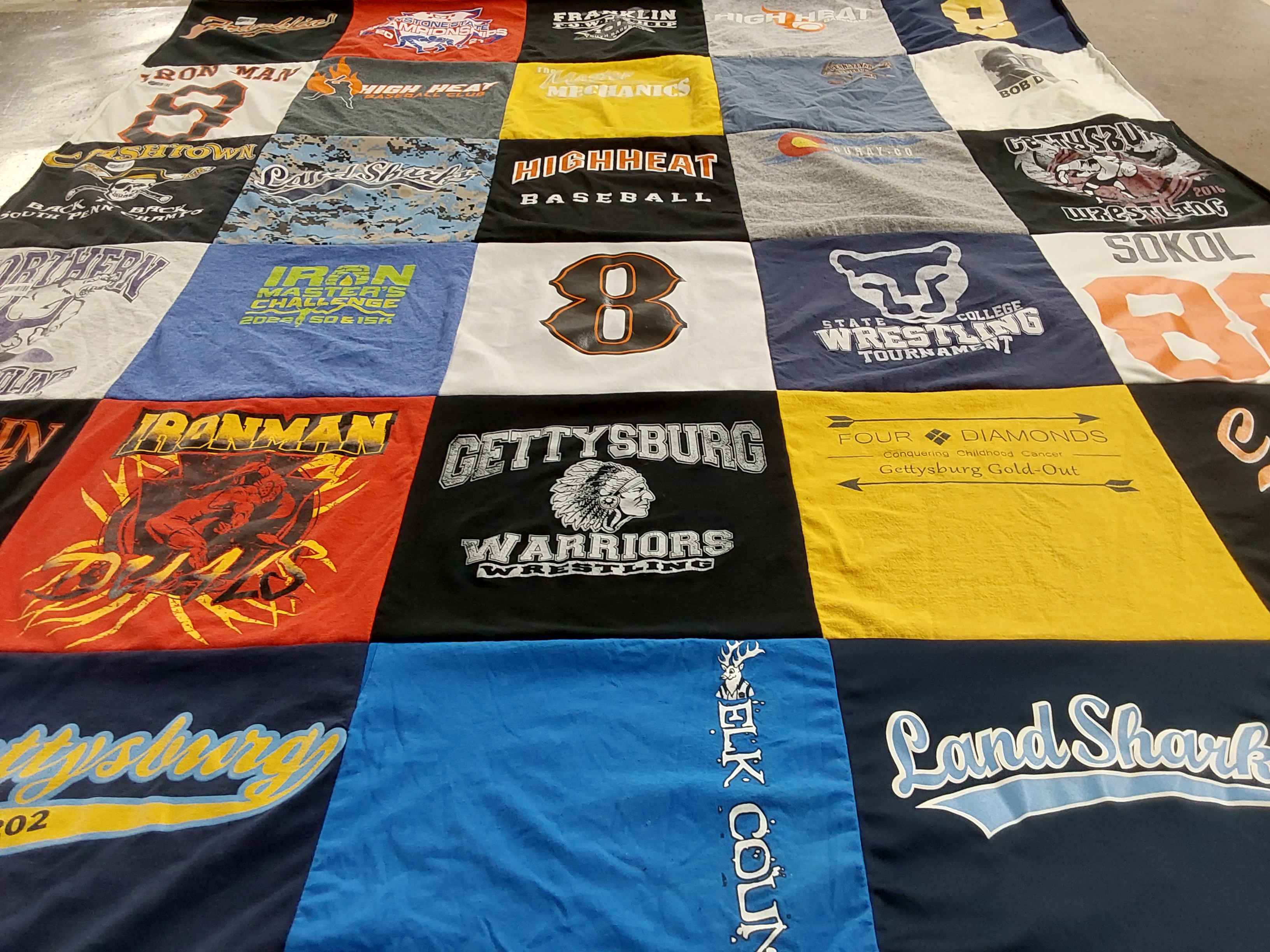T-shirt quilt featuring gettysburg warriors wrestling by Michelle from PA