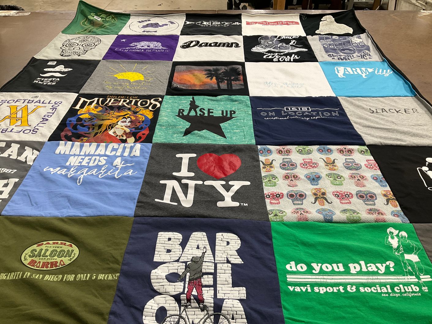 T-shirt quilt featuring softball by Gwen from NC